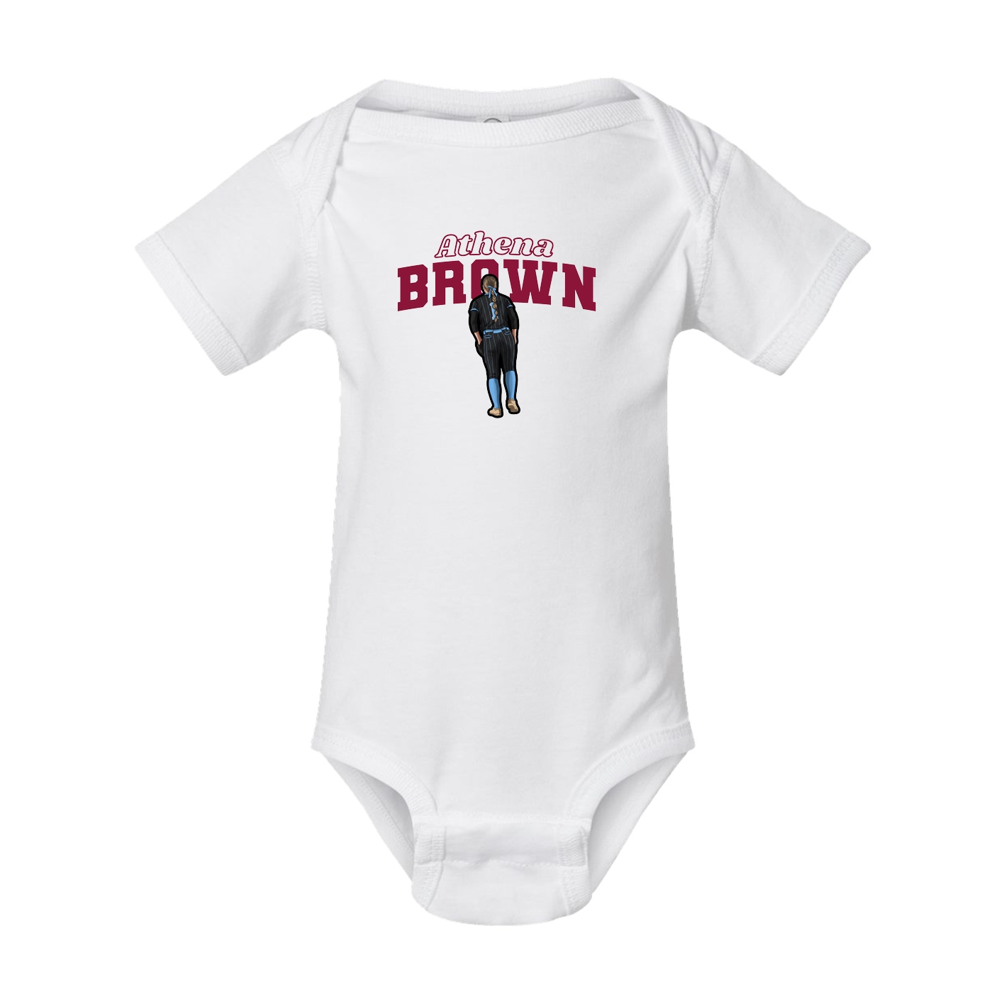 Baby Onesie — Name Arch in White