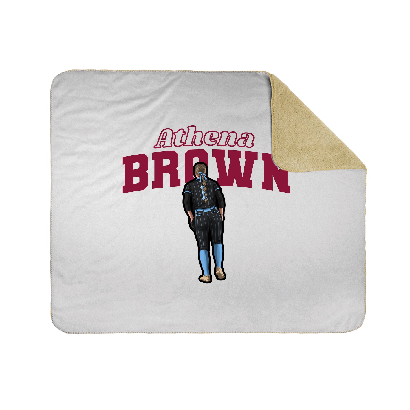 Throw Blanket — Name Arch in White