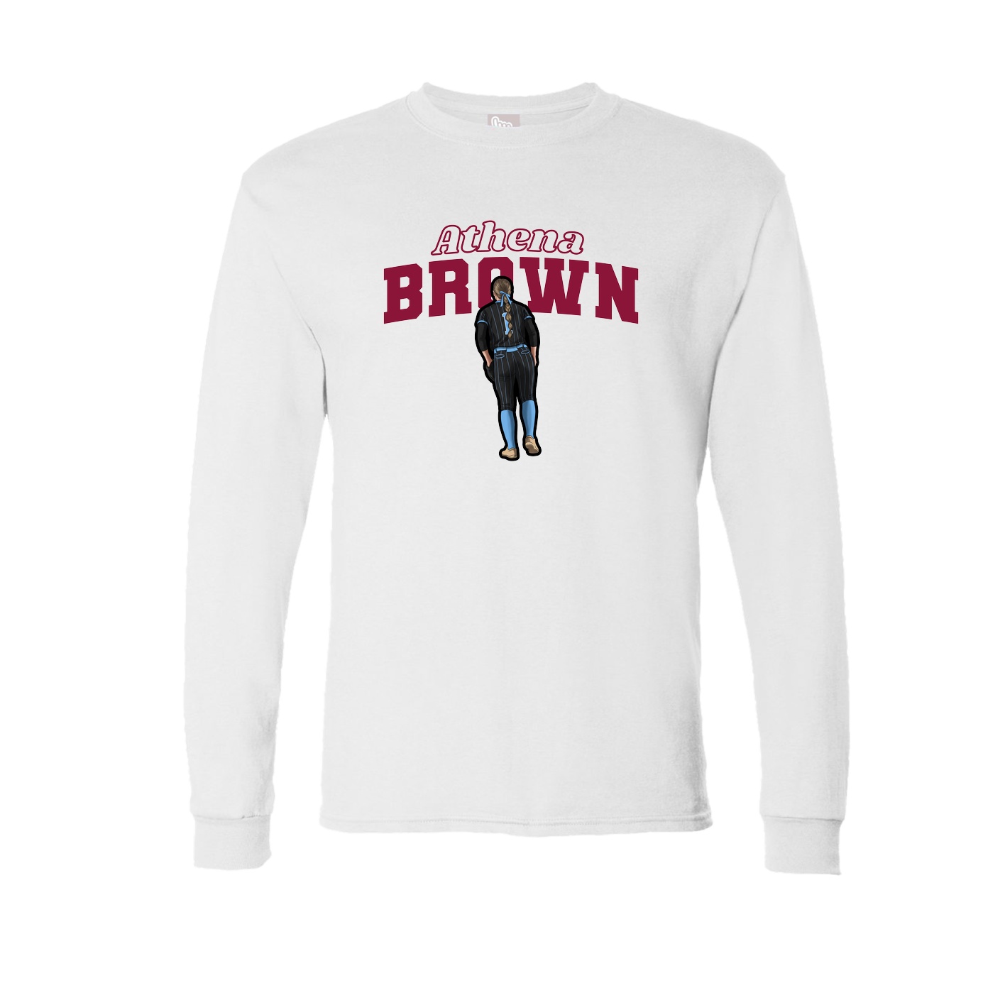 Long Sleeve Tee — Name Arch in White