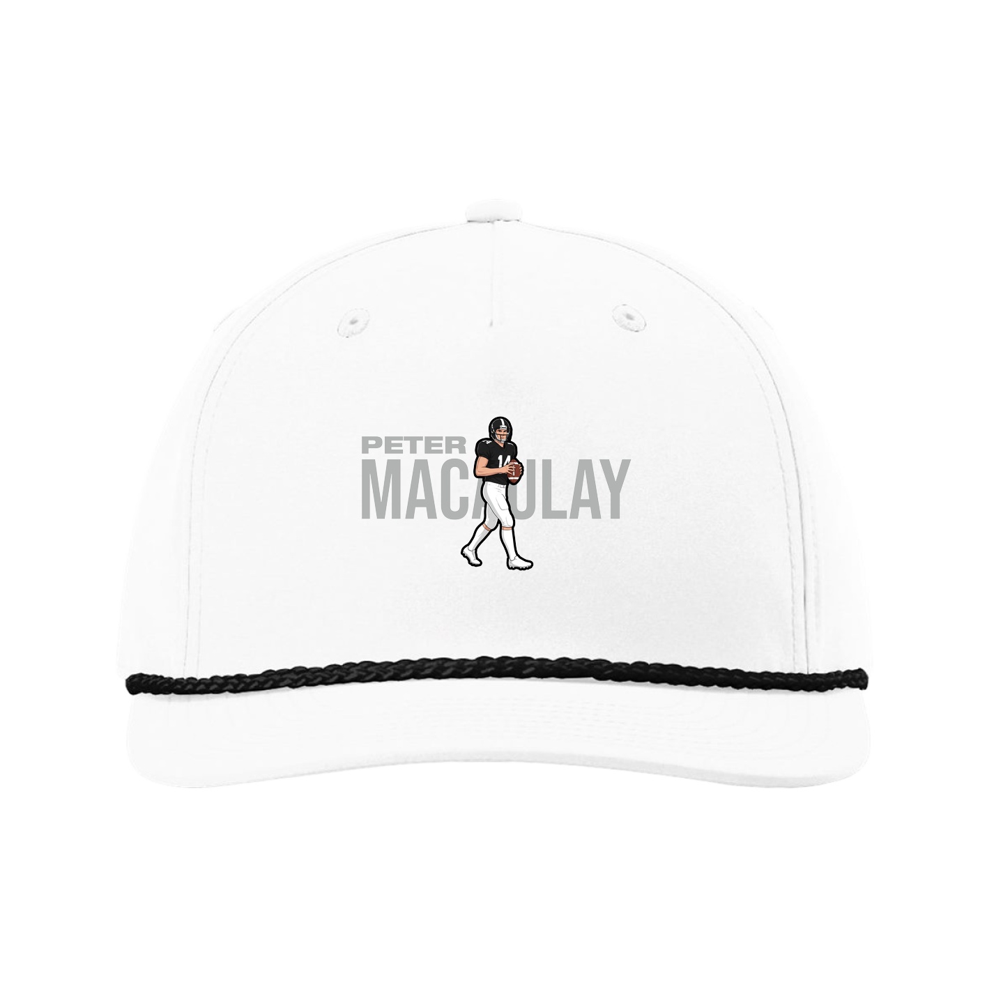 Five-Panel Classic Rope Cap — Player Name in White