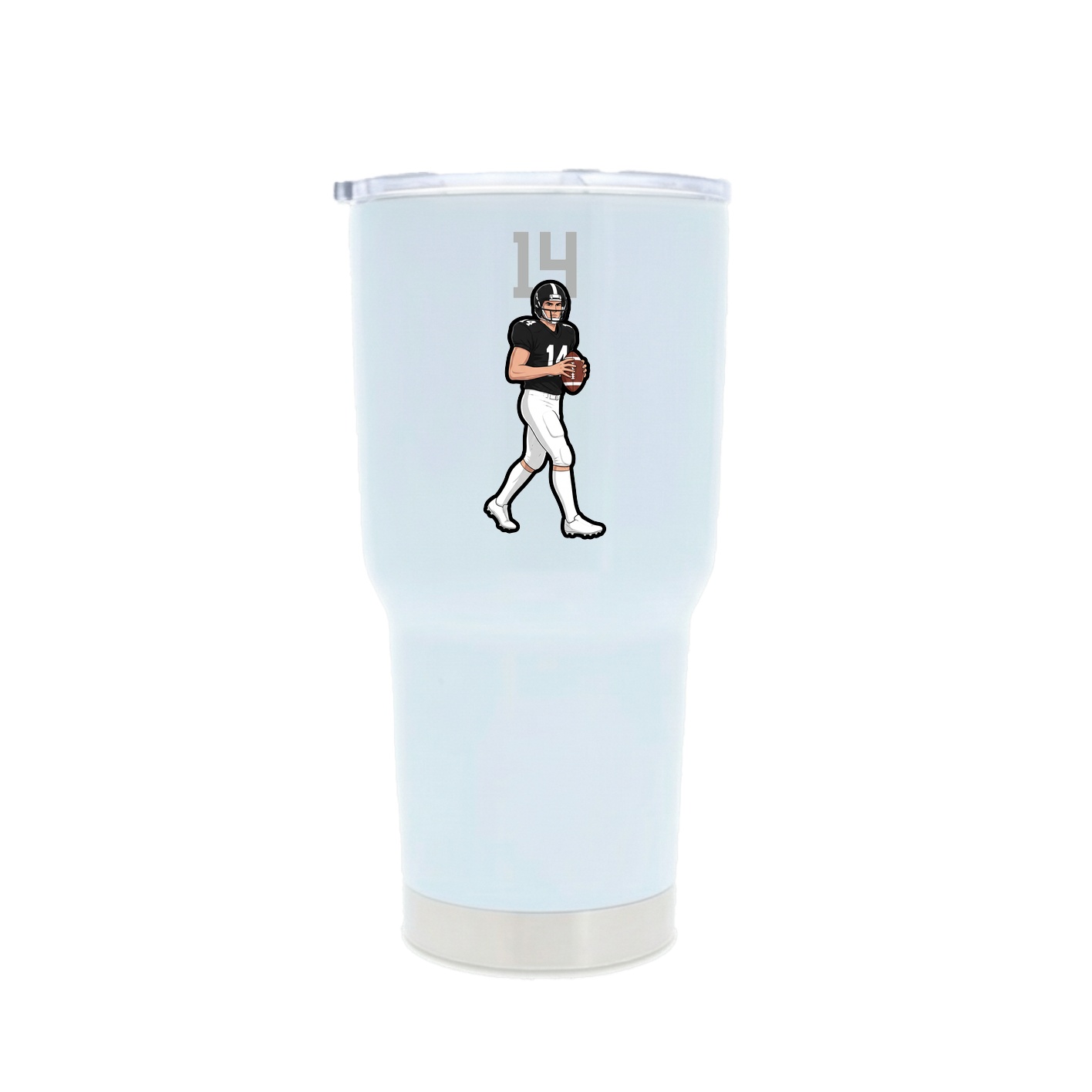 30oz Stainless Steel Tumbler — Number Top in White