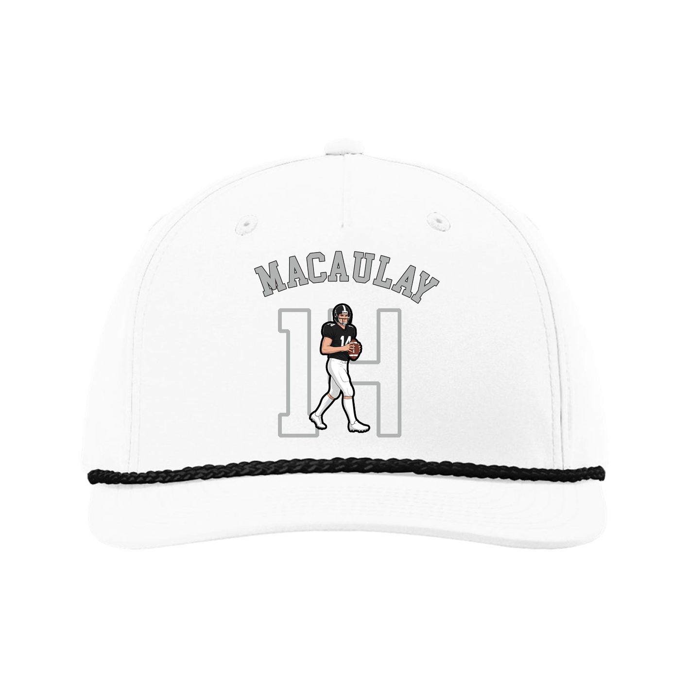 Five-Panel Classic Rope Cap — Shirsey Arch in White