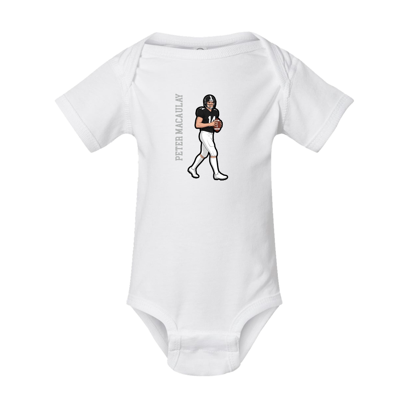 Baby Onesie — Name Vertical in White