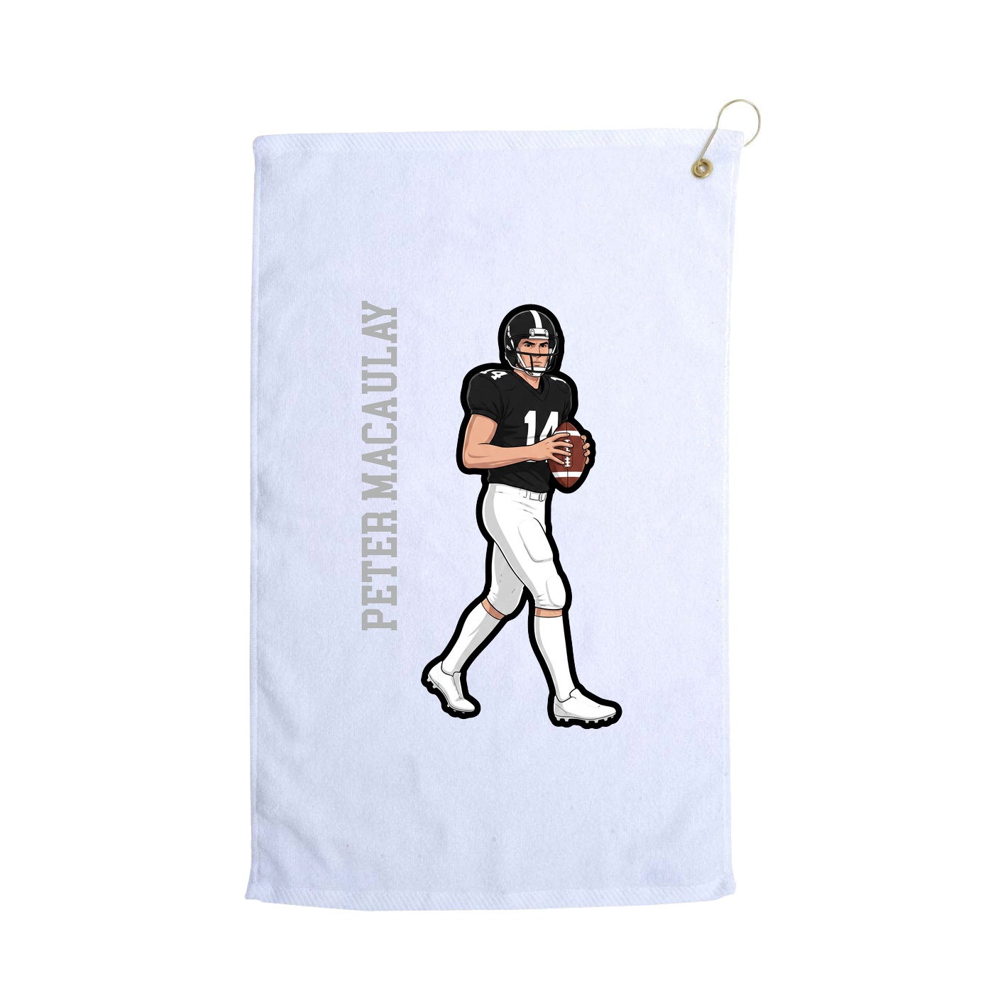 Golf Towel — Name Vertical in White