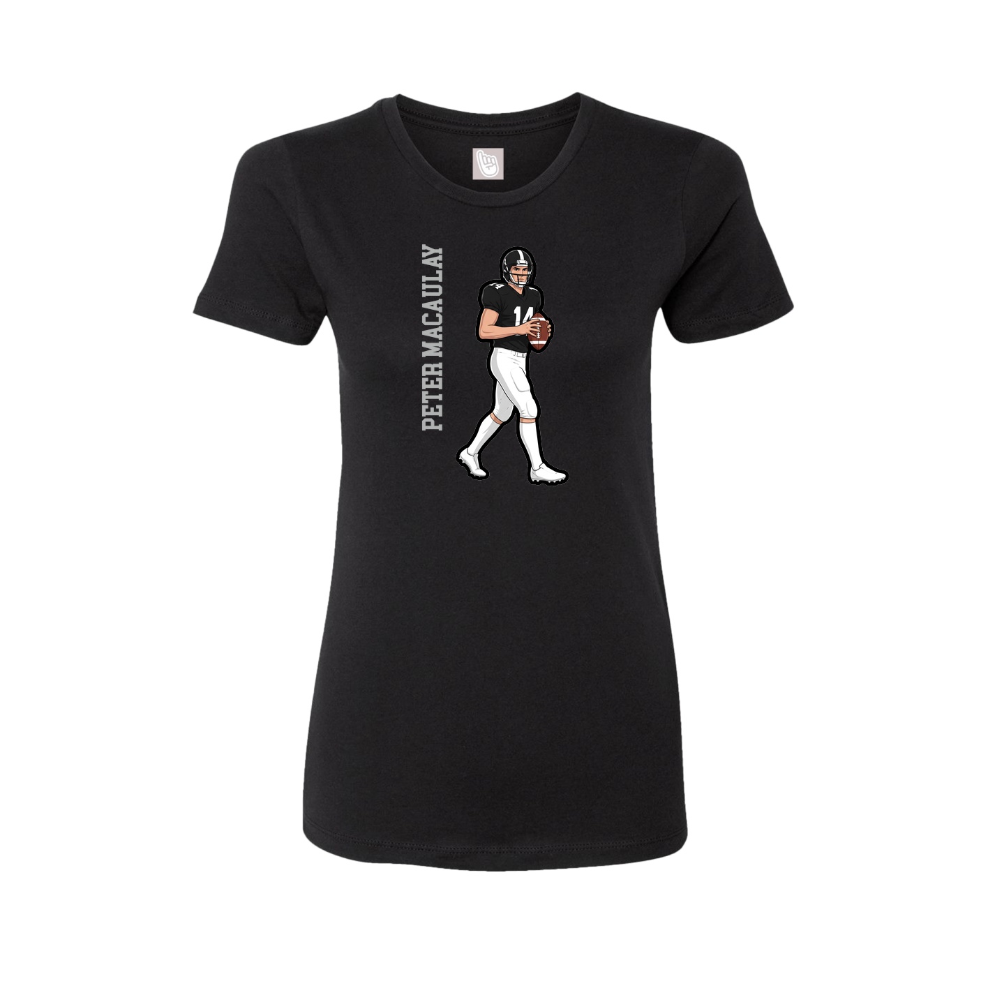 Fitted Women's Tee — Name Vertical in Black
