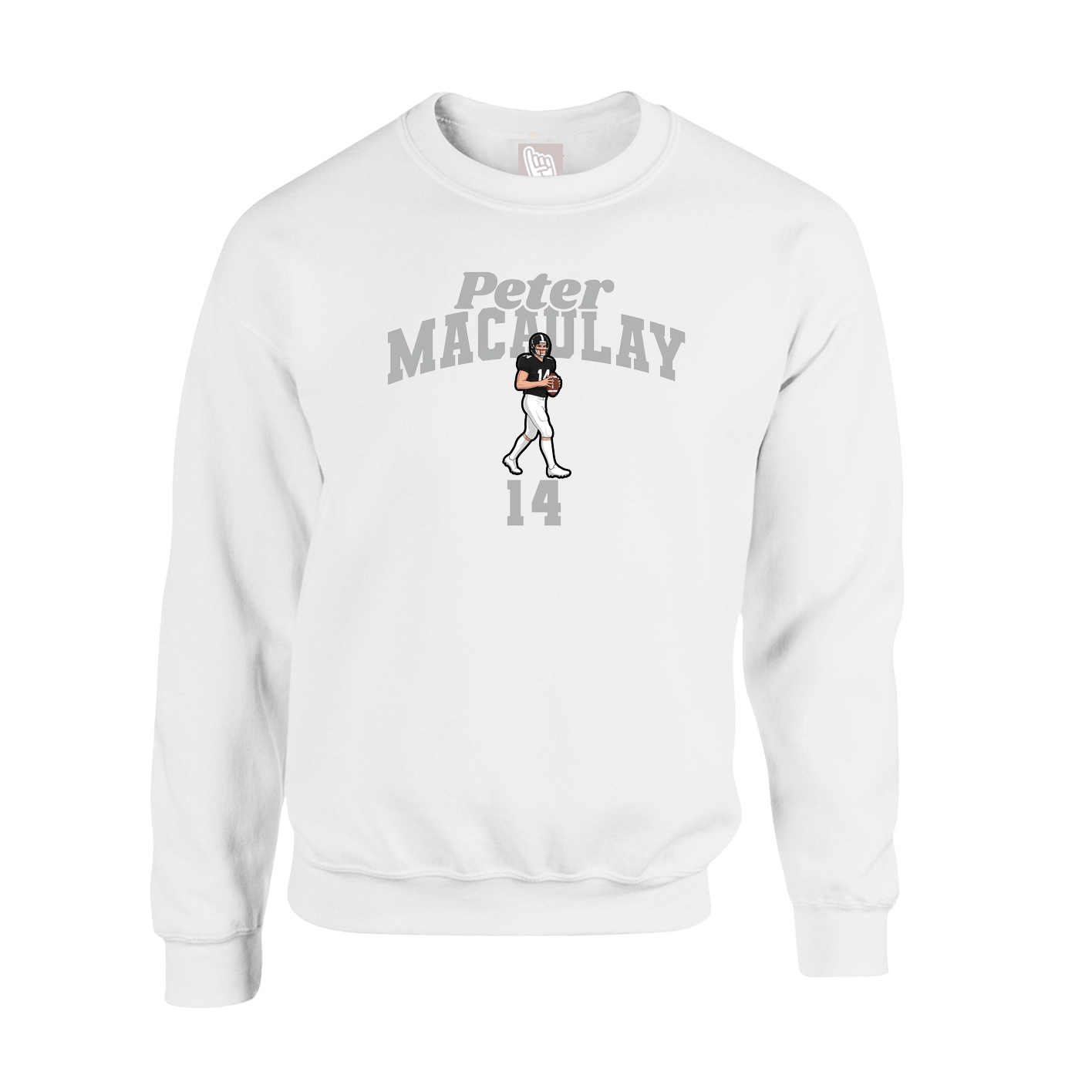 Fleece Crew — Signature Arch in White