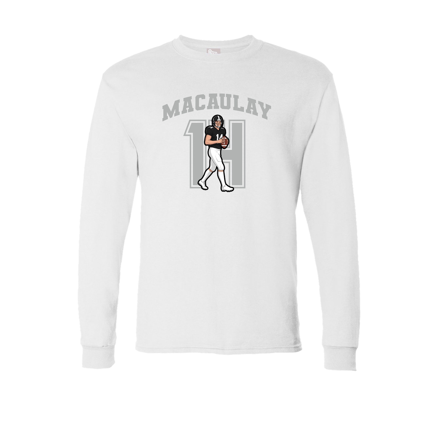 Long Sleeve Tee — Number in White