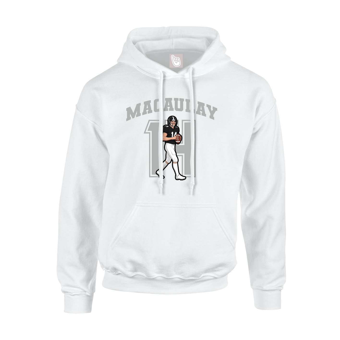 Youth Hoodie — Number in White