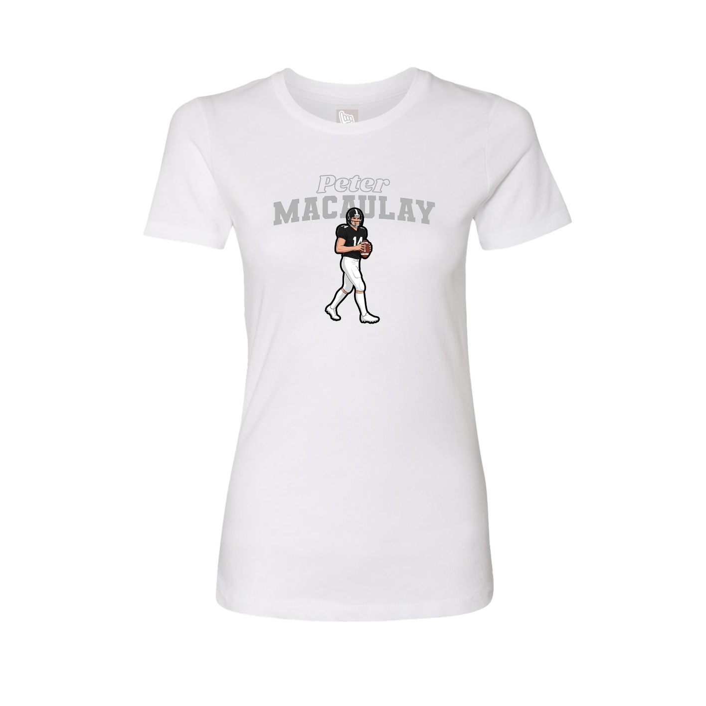 Fitted Women's Tee — Name Arch in White