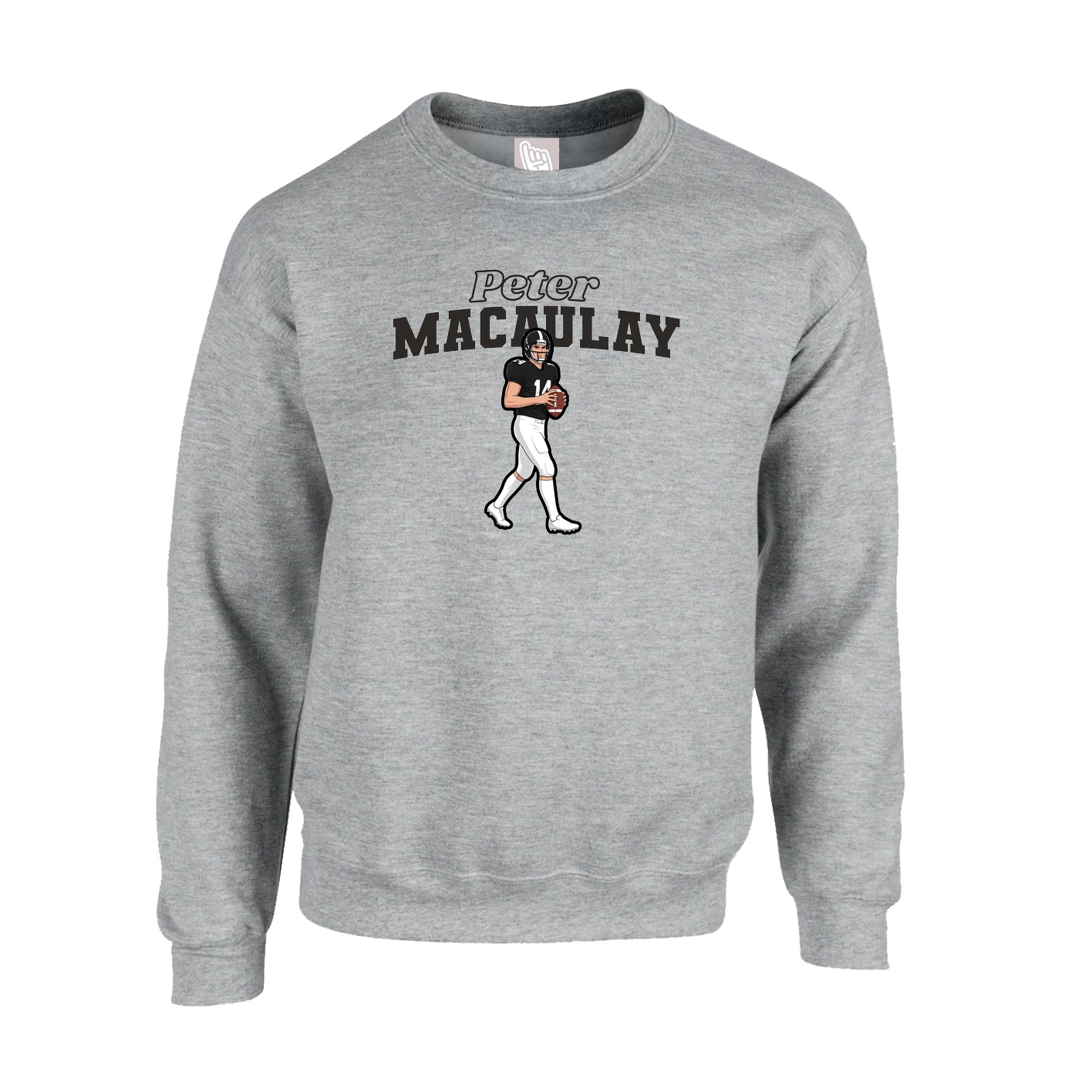 Fleece Crew — Name Arch in Grey