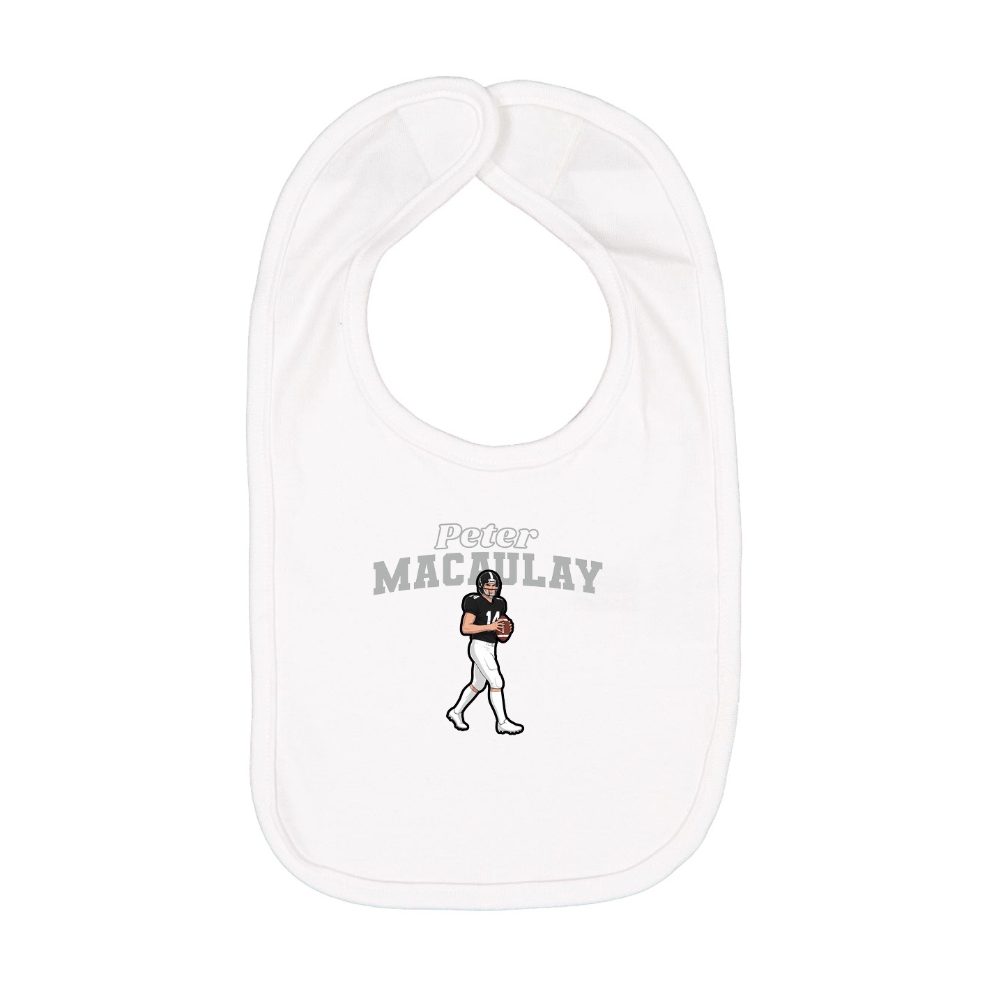 Infant Bib — Name Arch in White