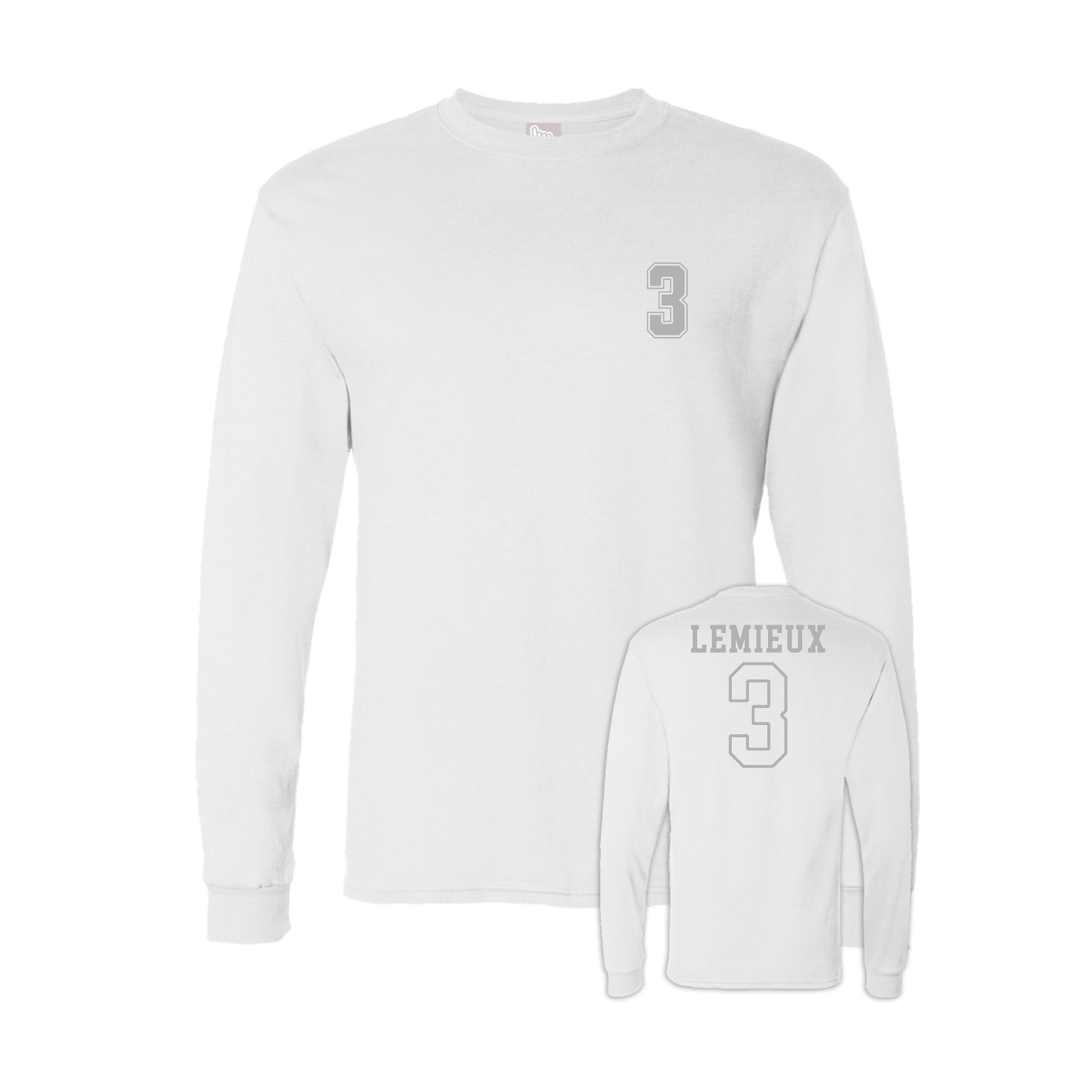 Long Sleeve Tee — Chest Back in White
