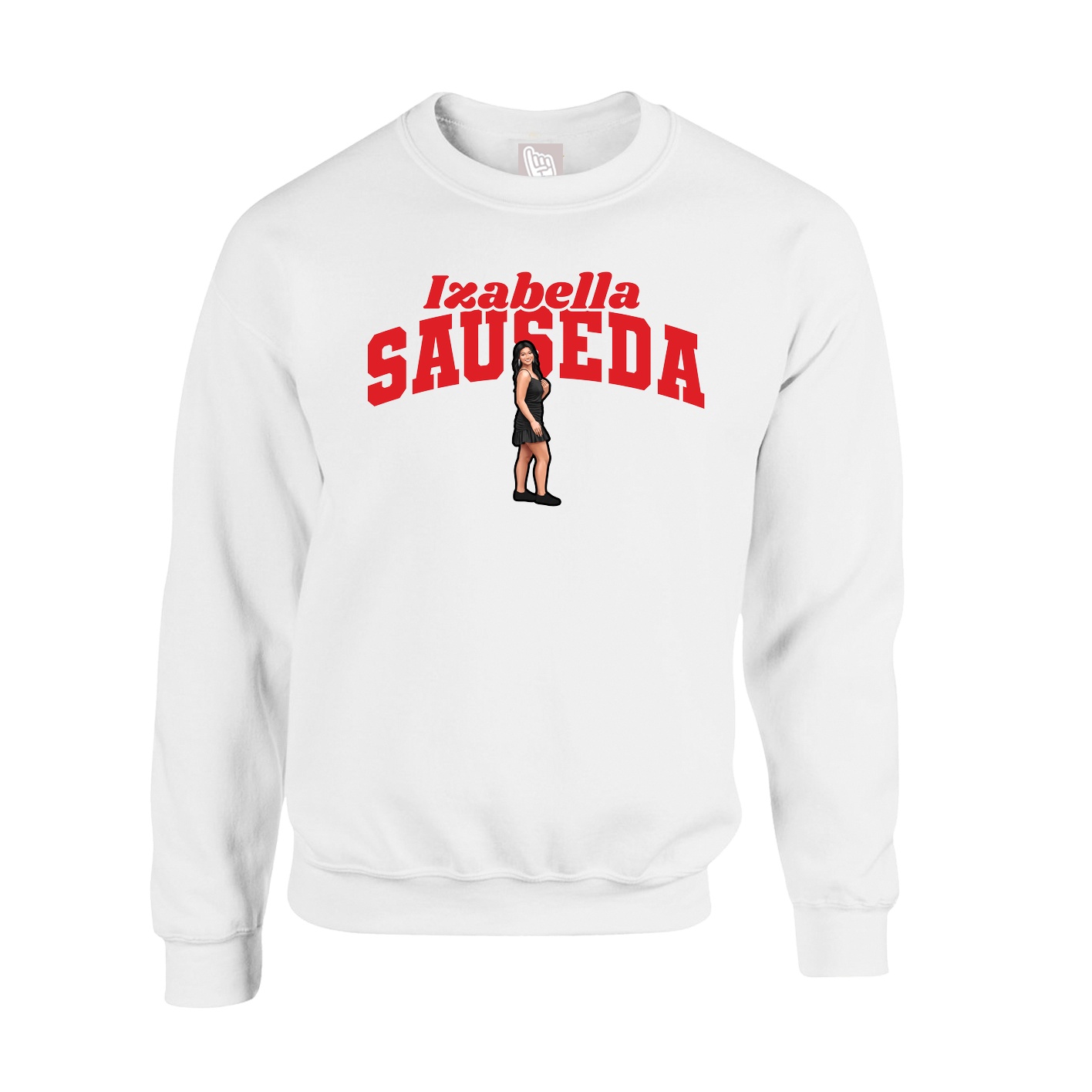Fleece Crew — Signature Arch in White