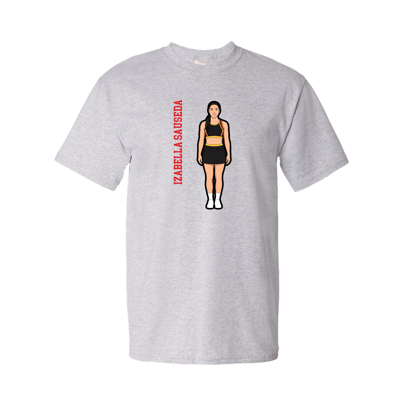Youth Tee — Name Vertical in Grey