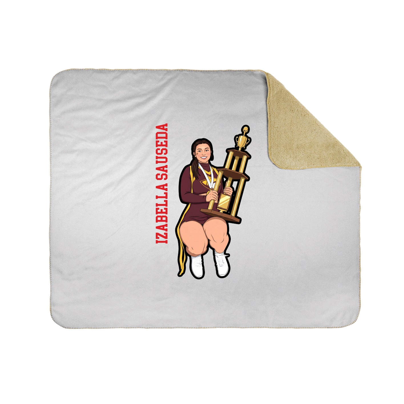 Throw Blanket — Name Vertical in White
