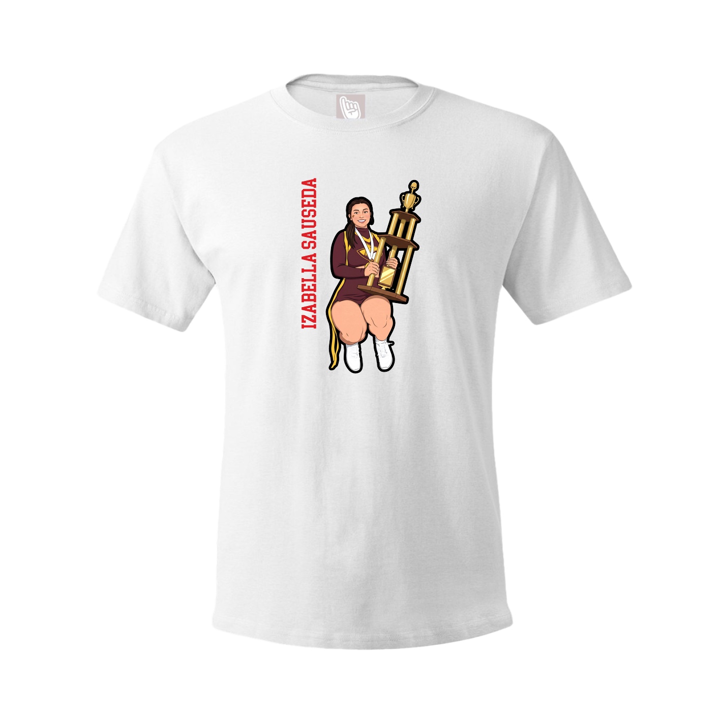 Youth Tee — Name Vertical in White