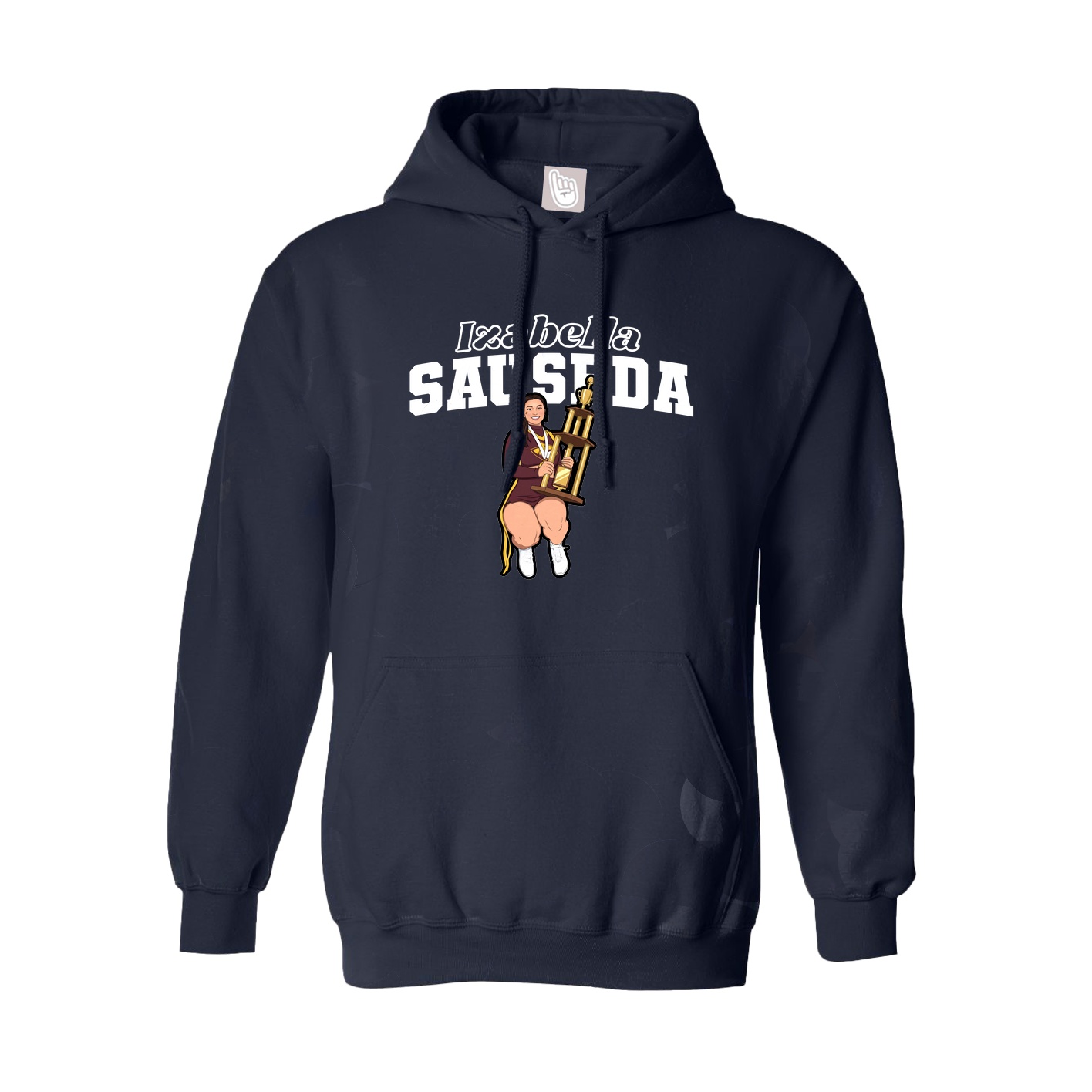 Youth Hoodie — Name Arch in Navy