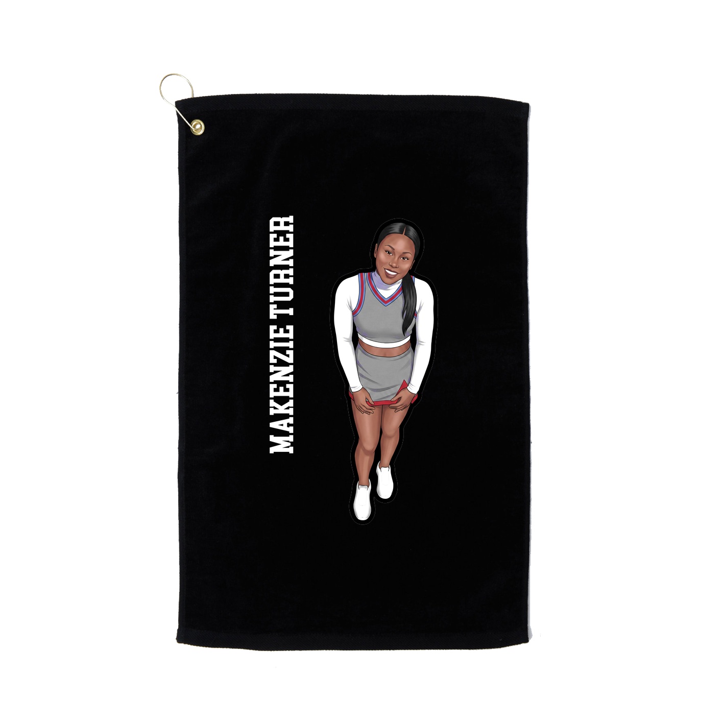 Golf Towel — Name Vertical in Black