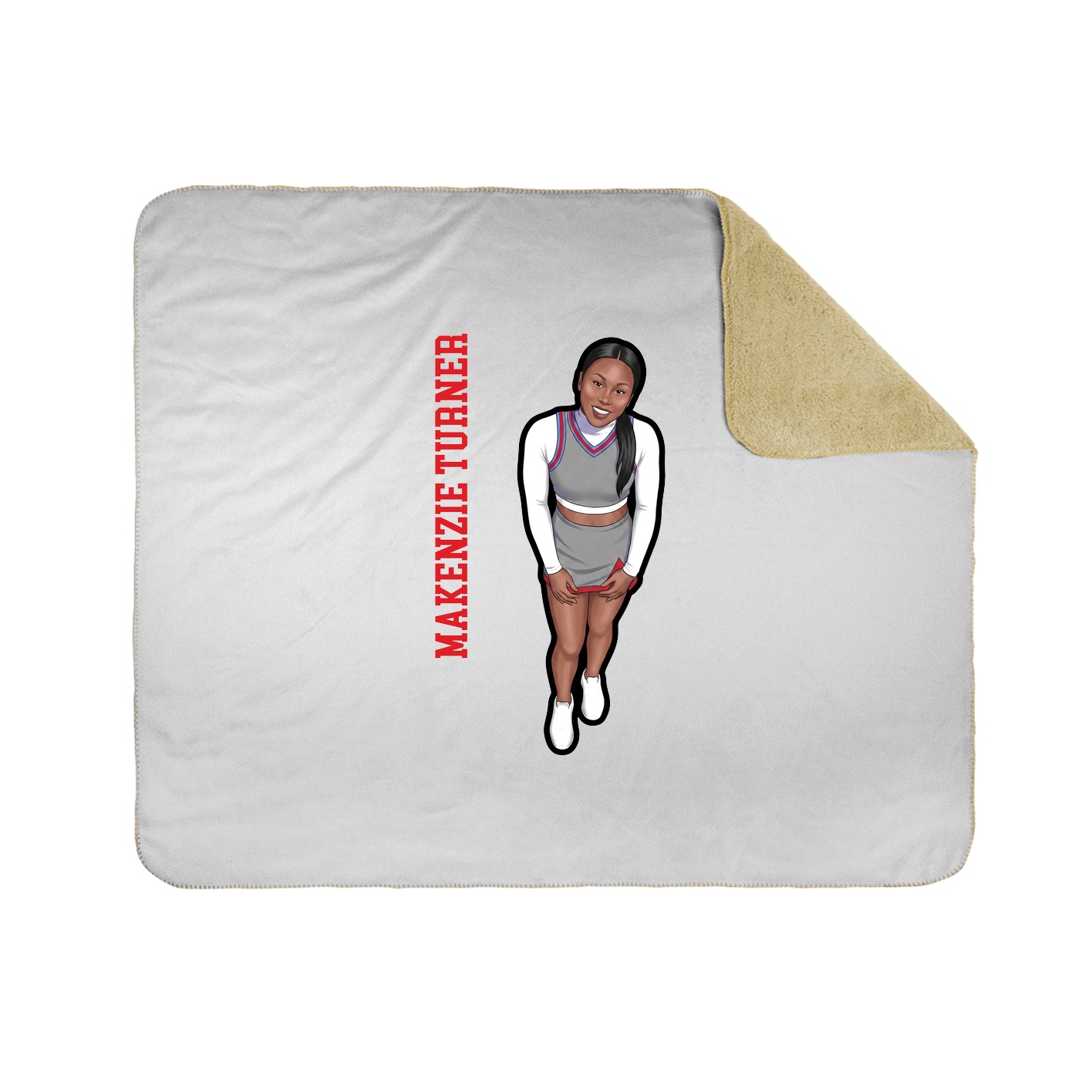 Throw Blanket — Name Vertical in White
