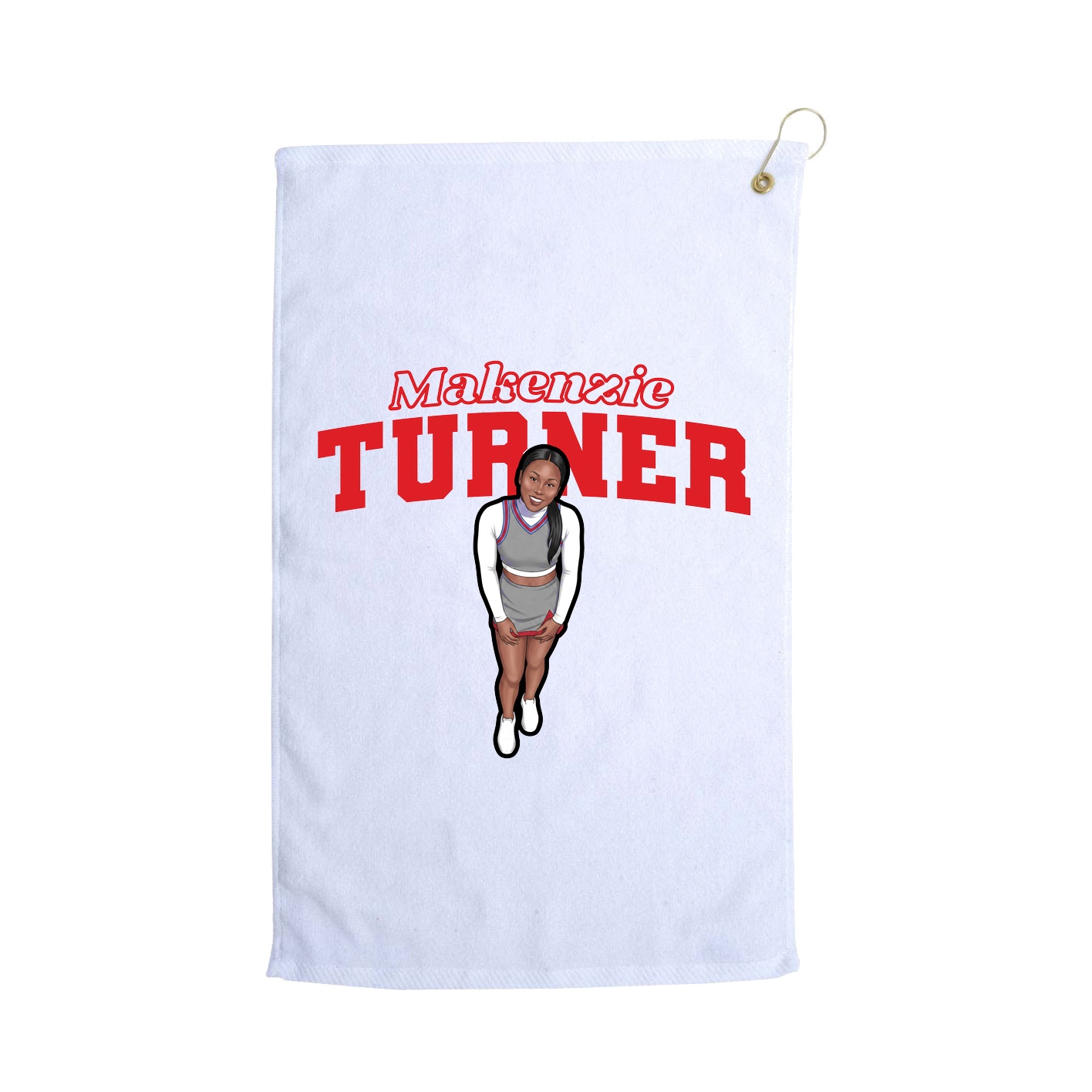 Golf Towel — Name Arch in White