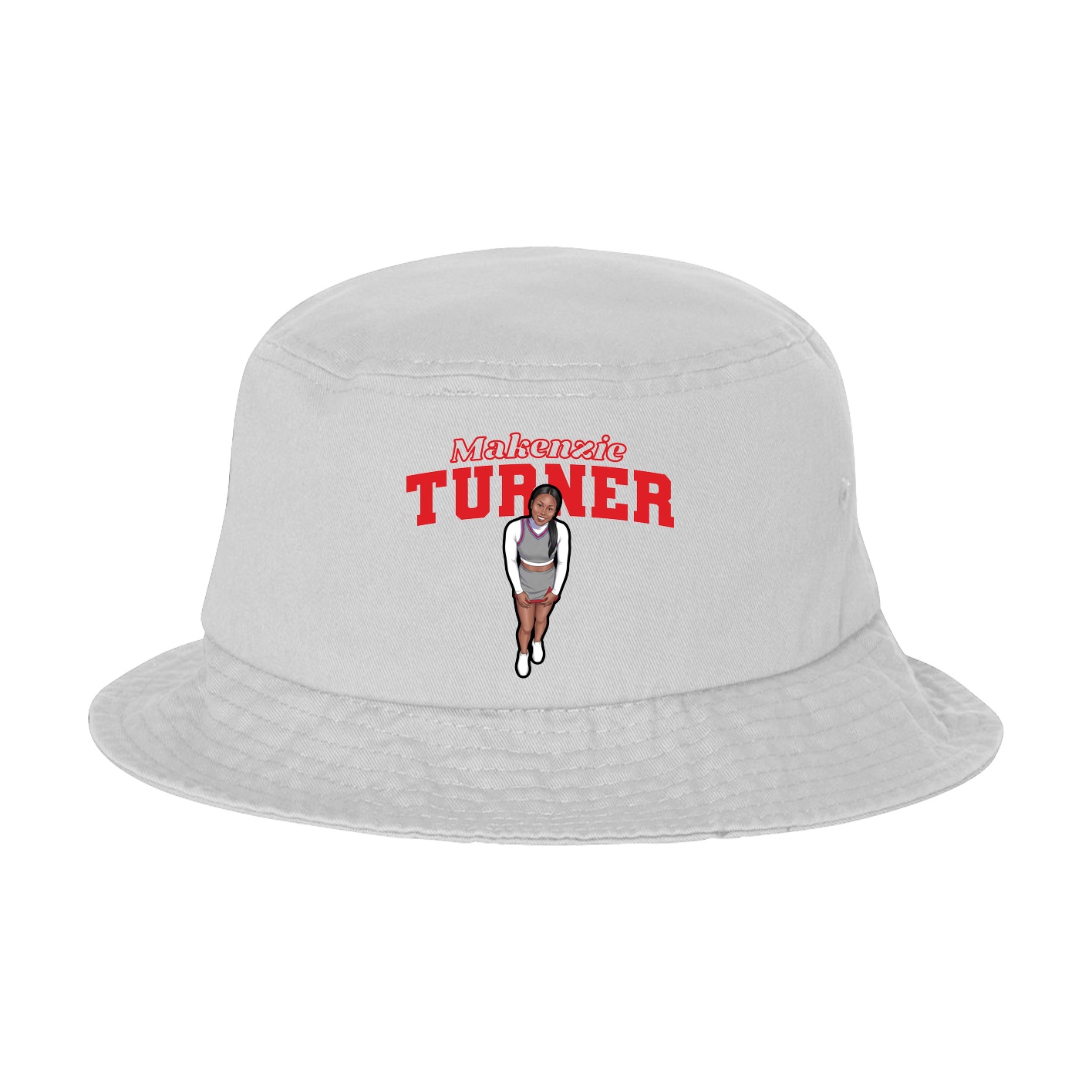 Bucket Cap — Name Arch in White