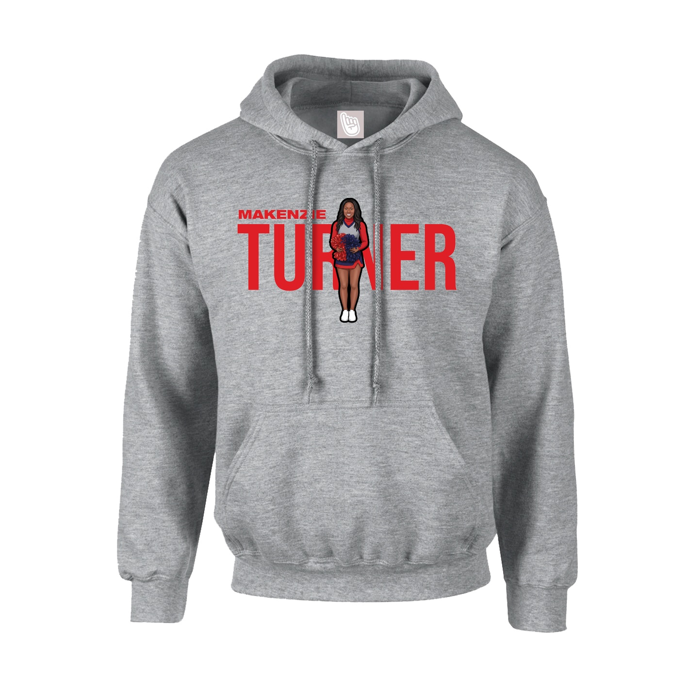 Youth Hoodie — Player Name in Grey