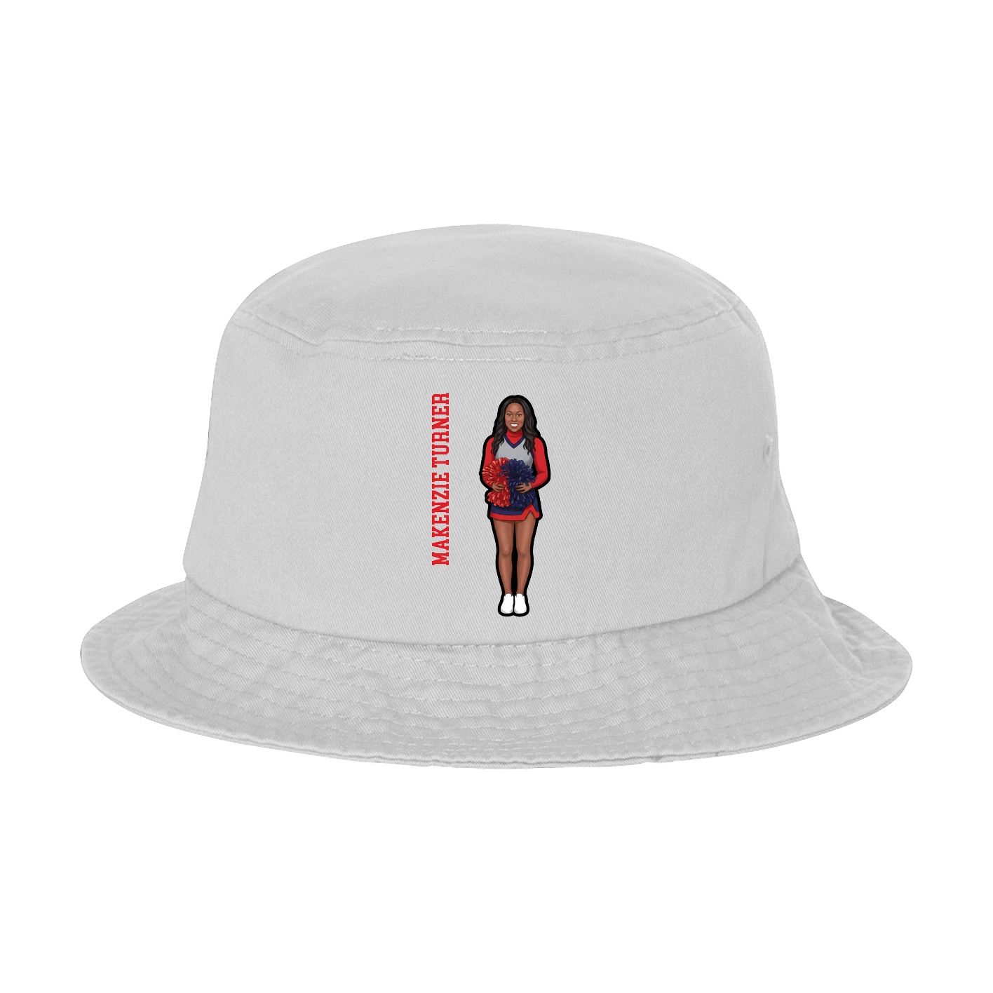 Bucket Cap — Name Vertical in White