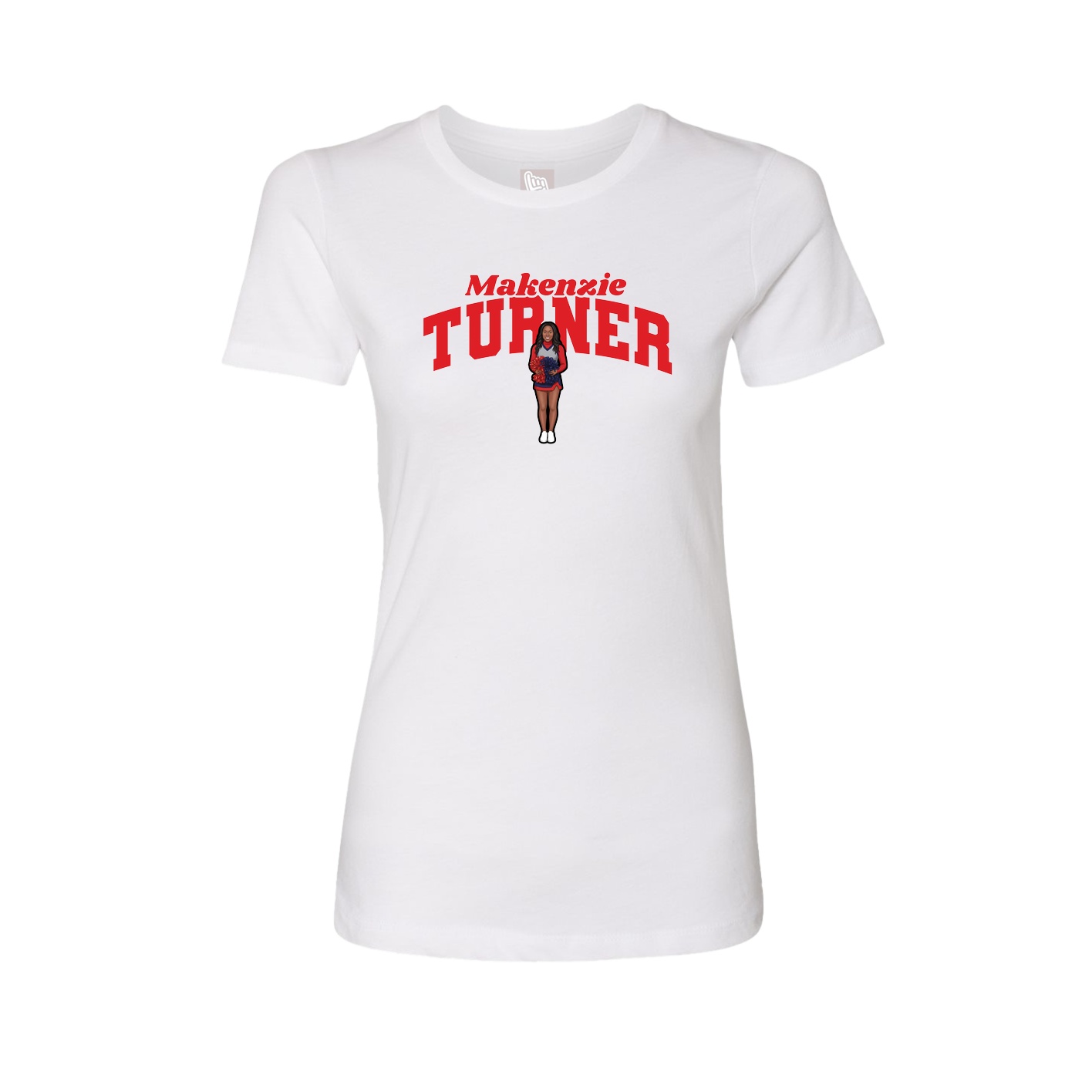Fitted Women's Tee — Signature Arch in White
