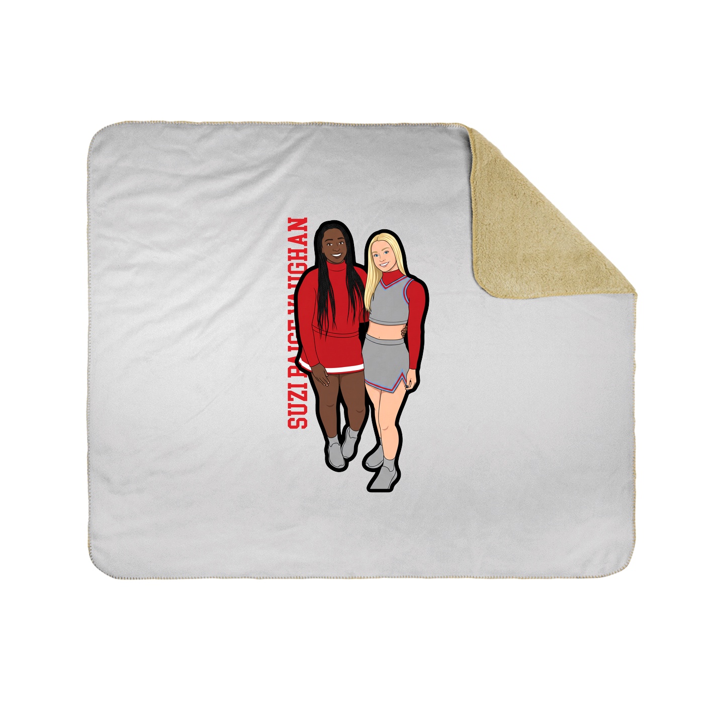 Throw Blanket — Name Vertical in White