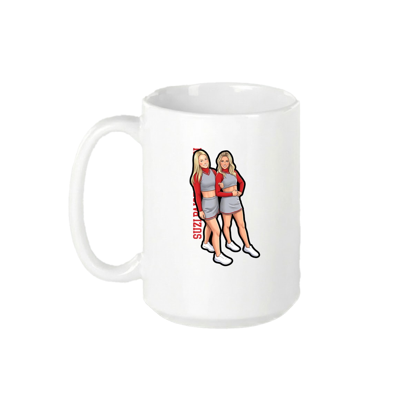 15oz Coffee Mug — Name Vertical in White