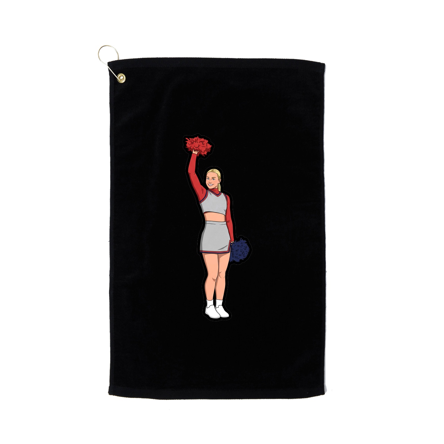 Golf Towel — Name Vertical in Black