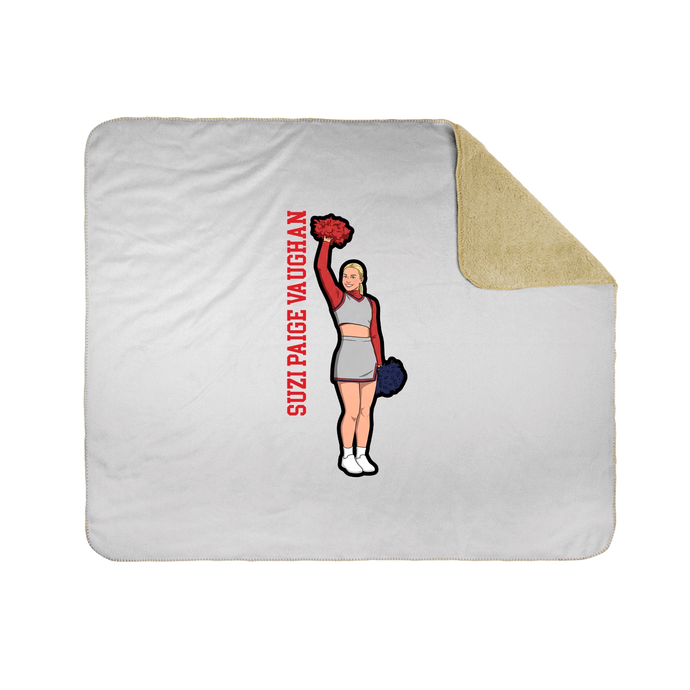 Throw Blanket — Name Vertical in White