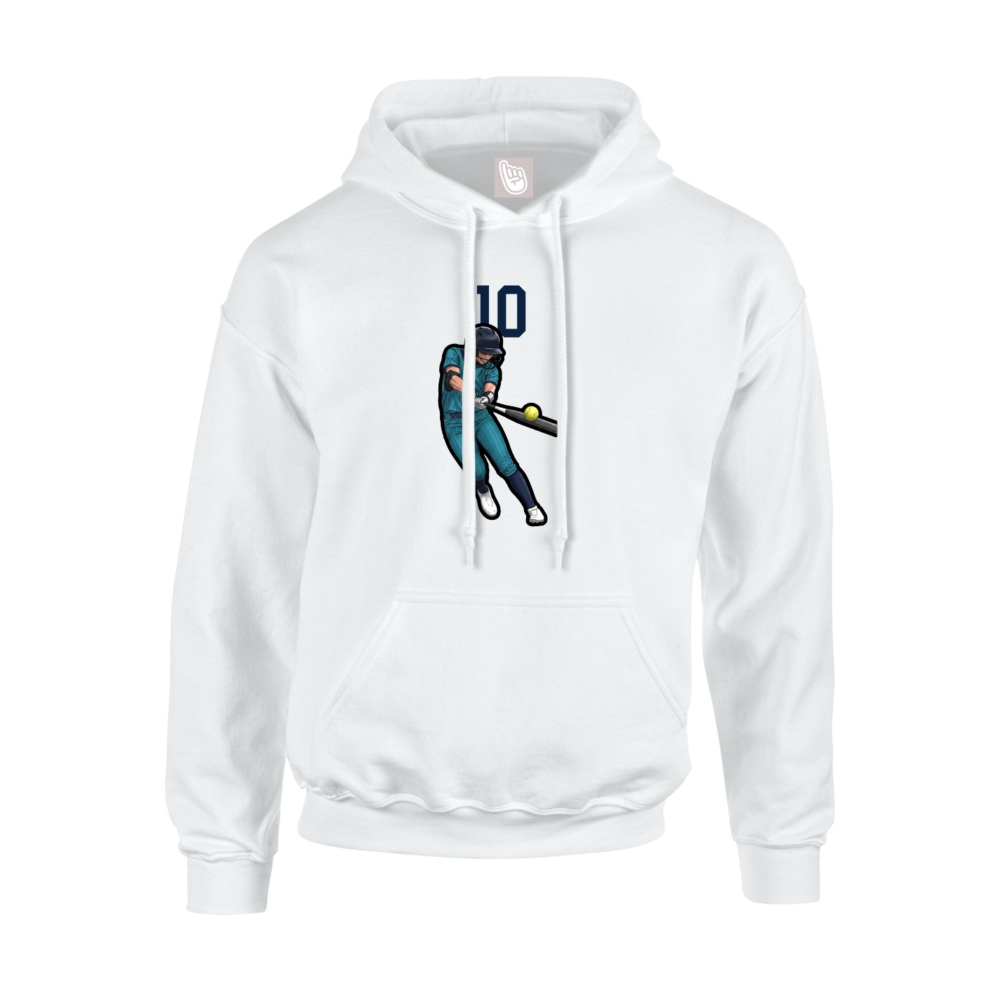 Youth Hoodie — Number Top in White