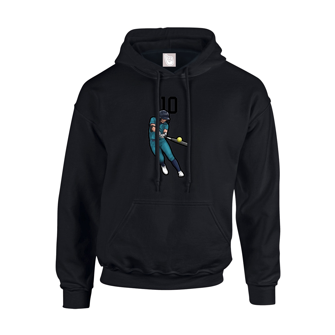Youth Hoodie — Number Top in Black