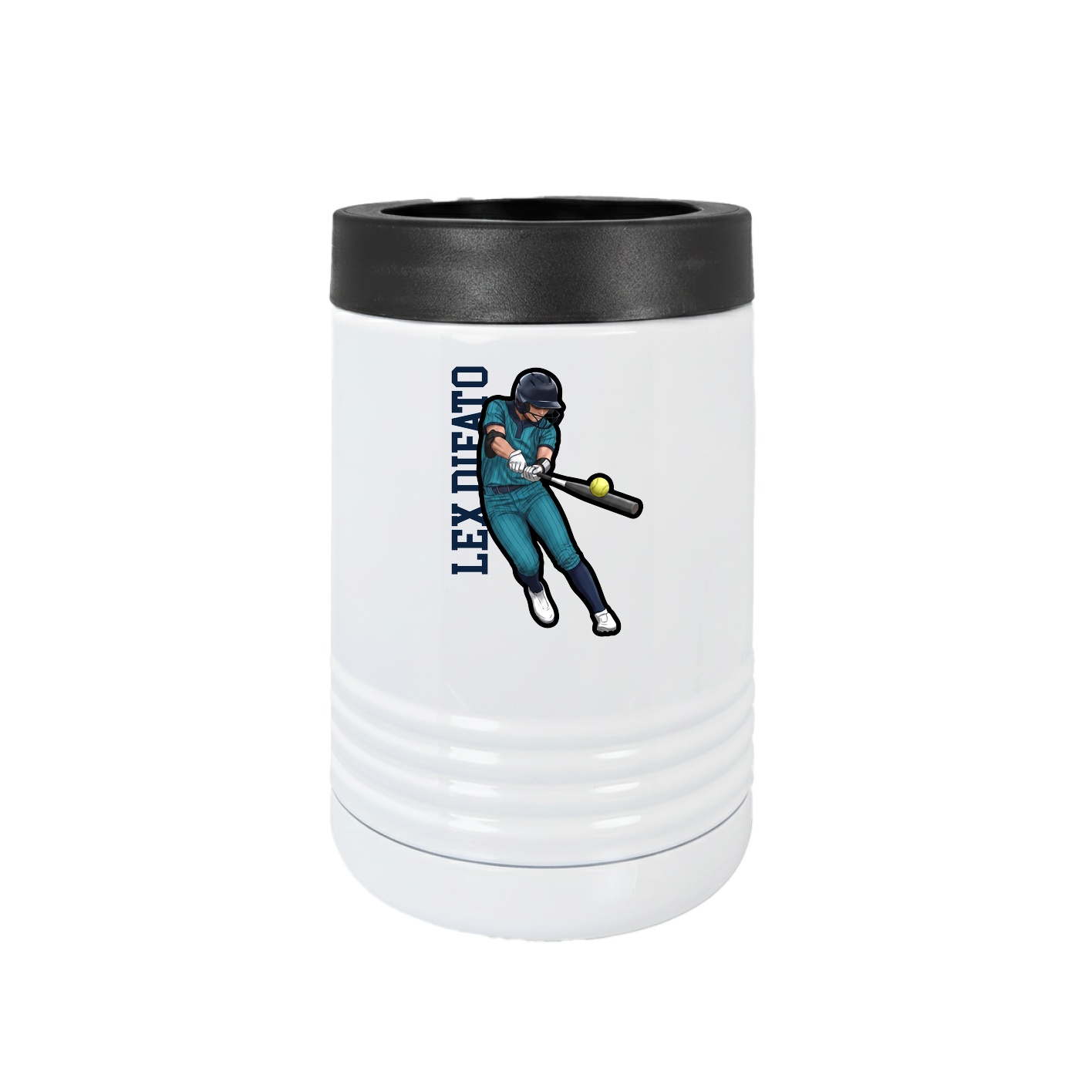 Beverage Holder — Name Vertical in White