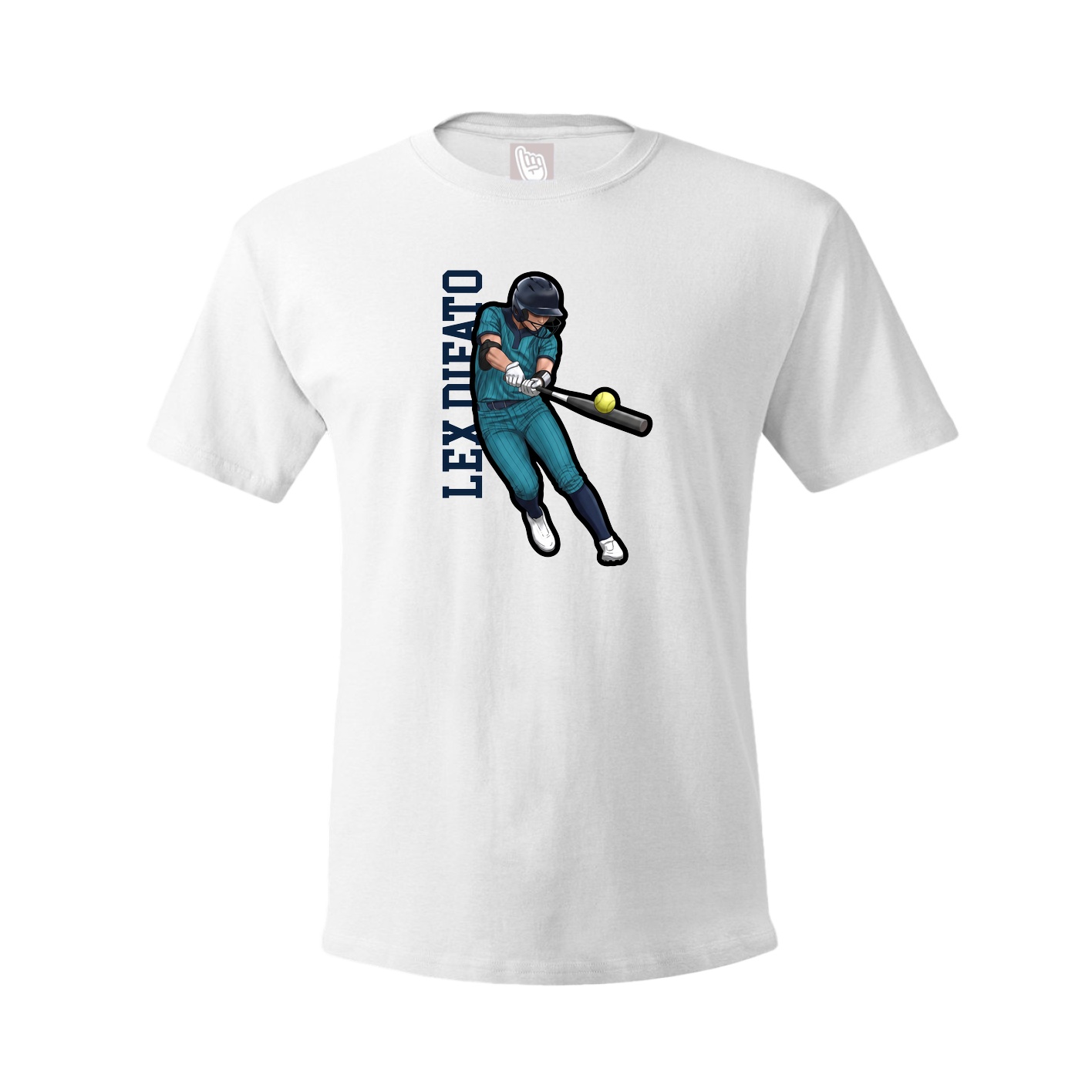 Youth Tee — Name Vertical in White