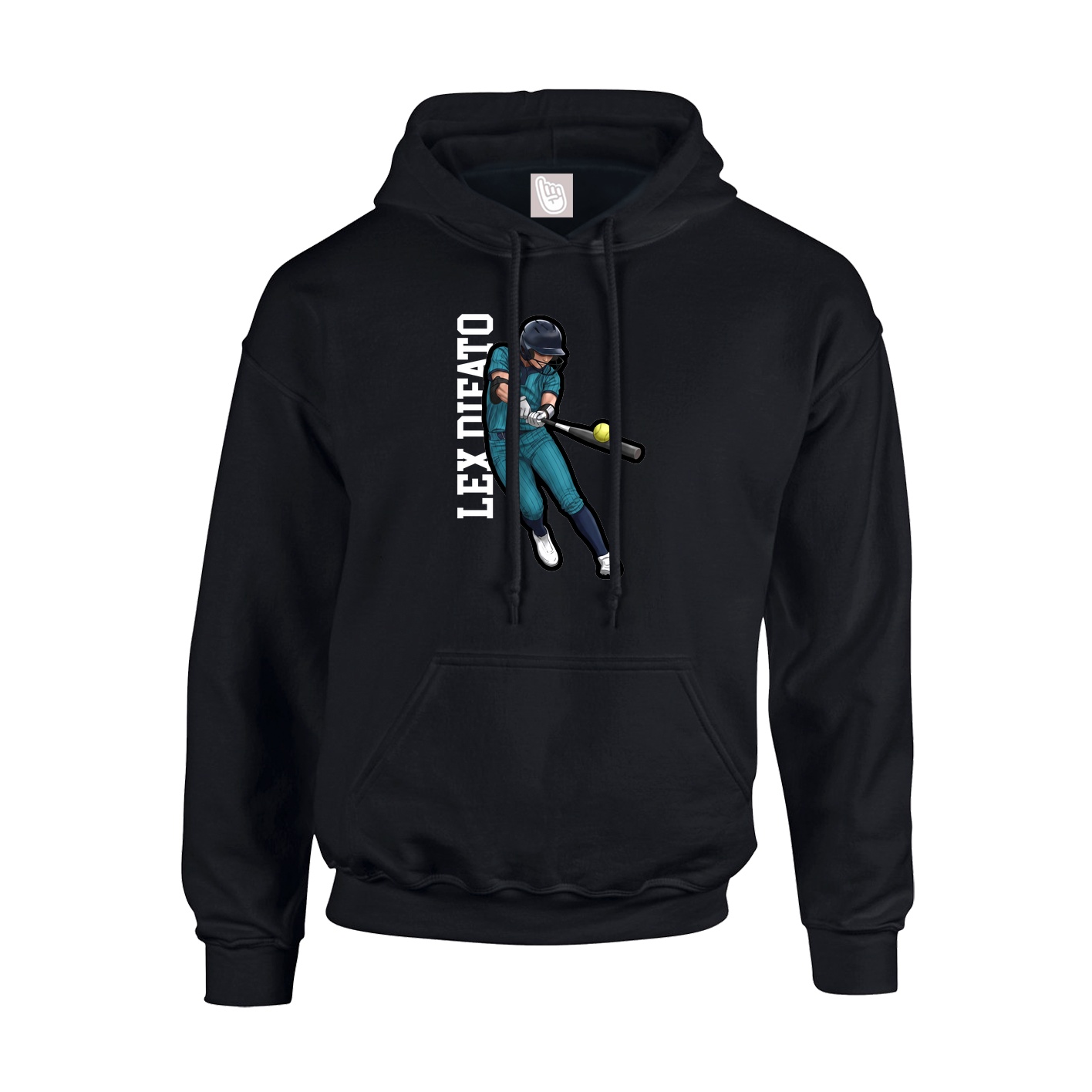 Hoodie — Name Vertical in Black