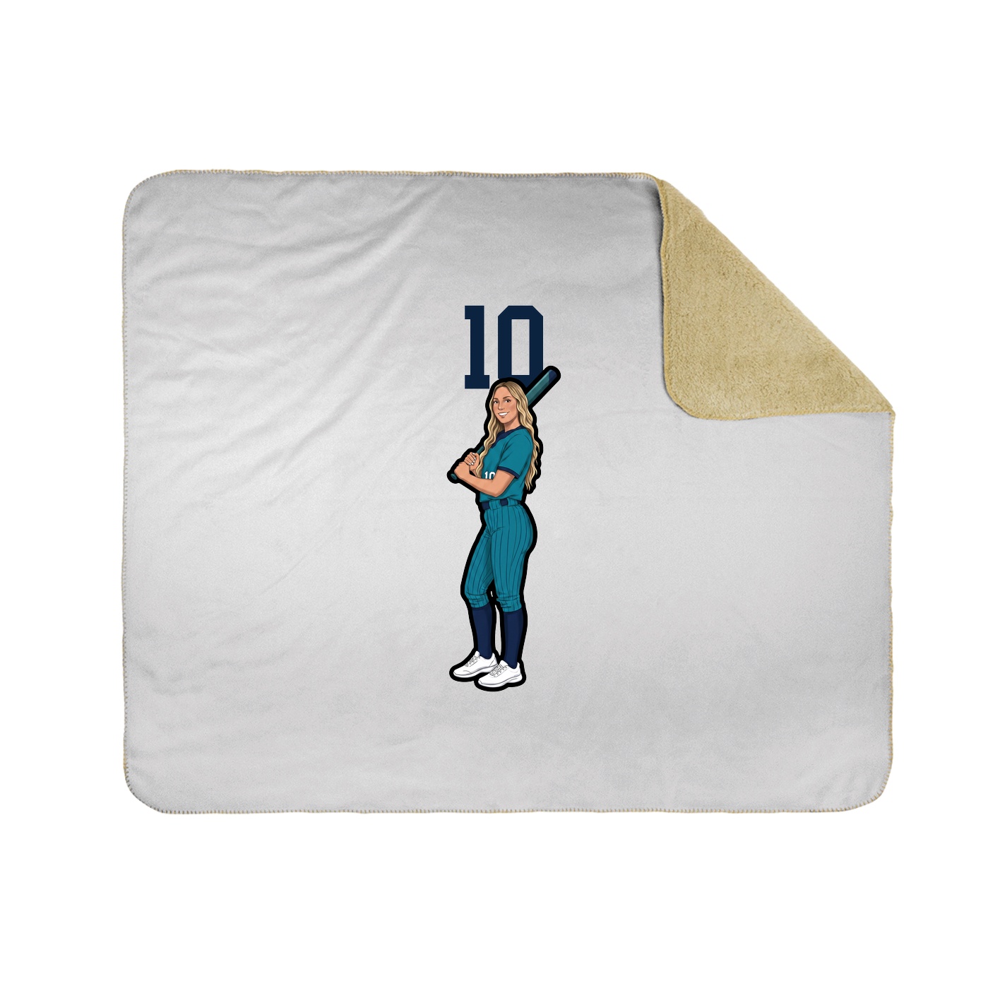 Throw Blanket — Number Top in White