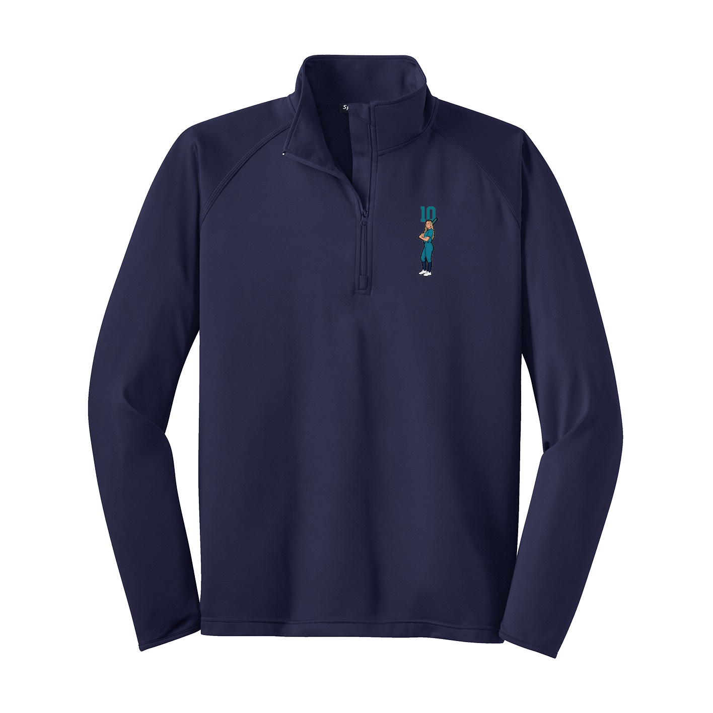 Q-Zip Pullover — Number Top in Navy