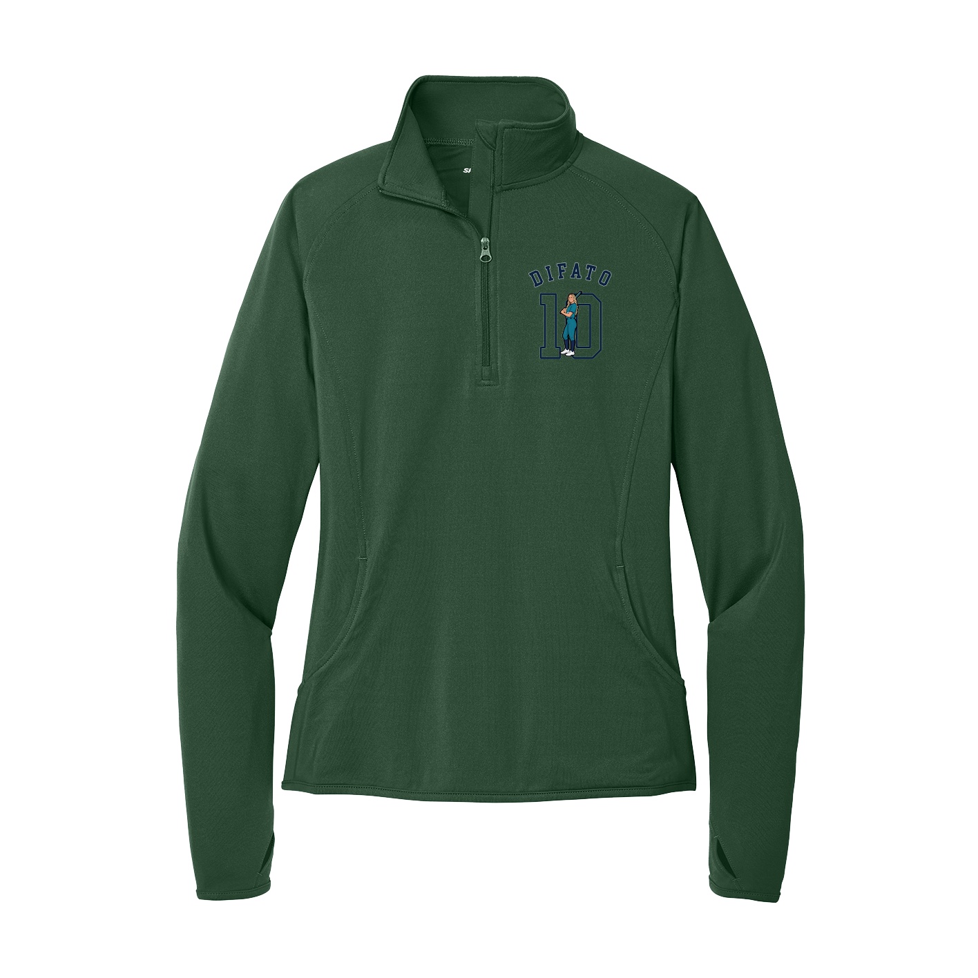 Women's Q-Zip Pullover — Shirsey Arch in Green