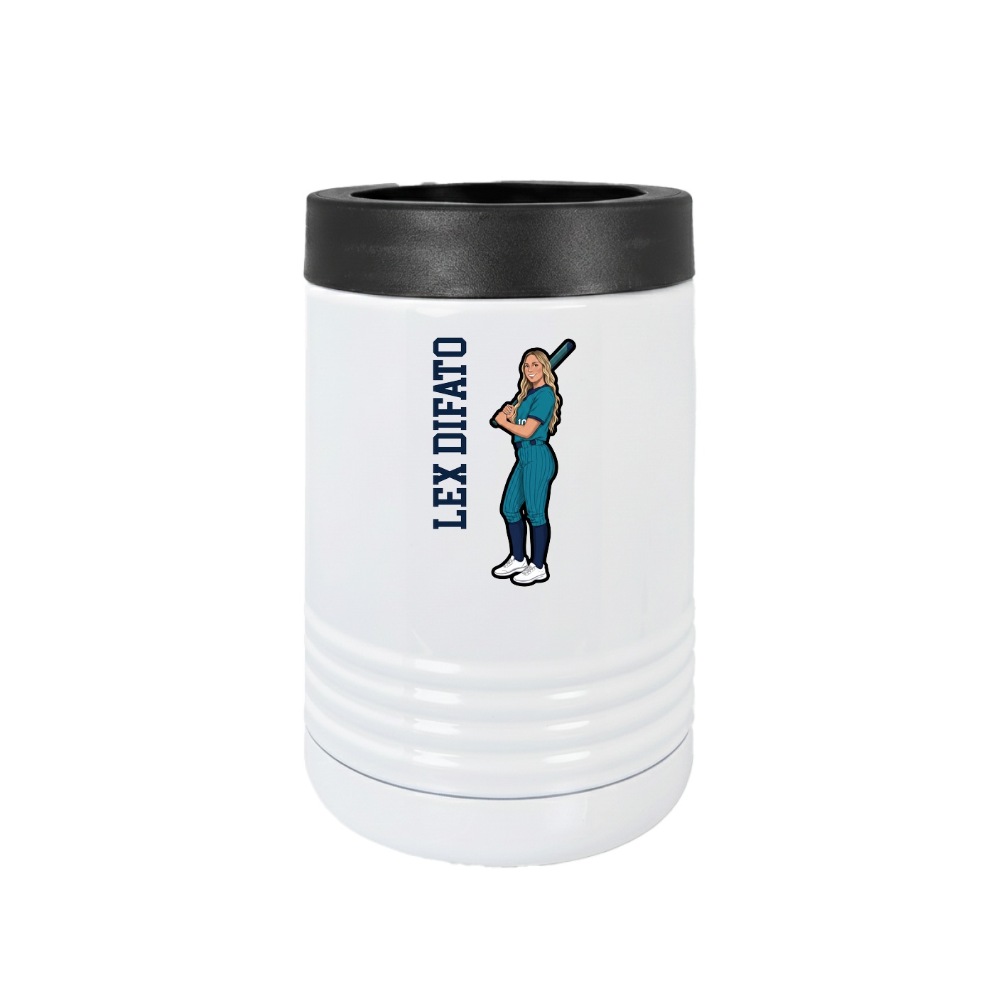 Beverage Holder — Name Vertical in White