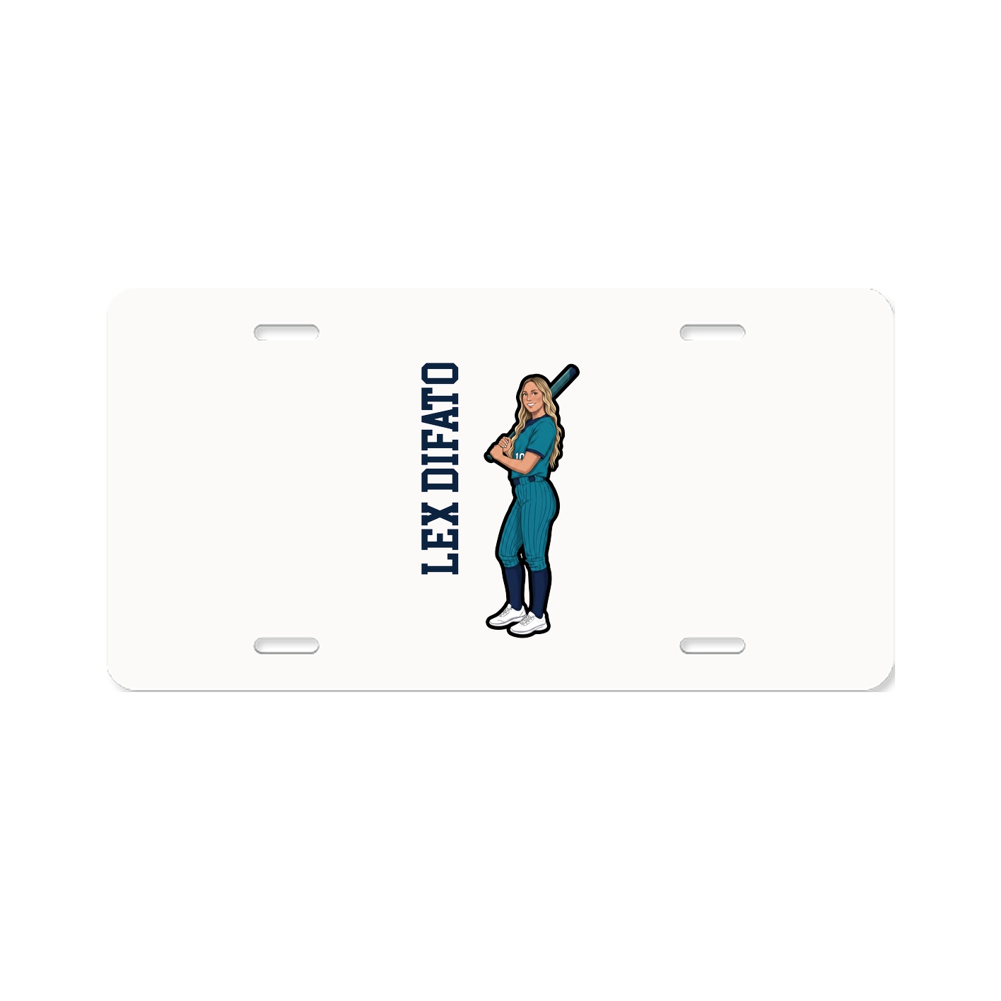 License Plate — Name Vertical in Classic