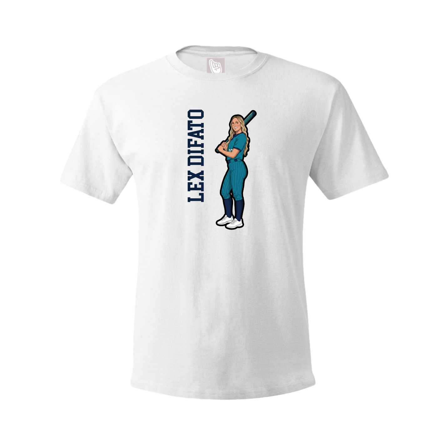 Youth Tee — Name Vertical in White