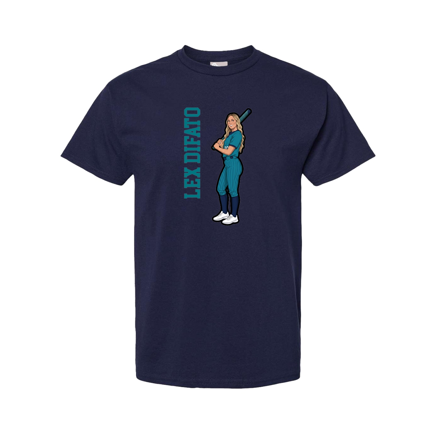 Youth Tee — Name Vertical in Navy