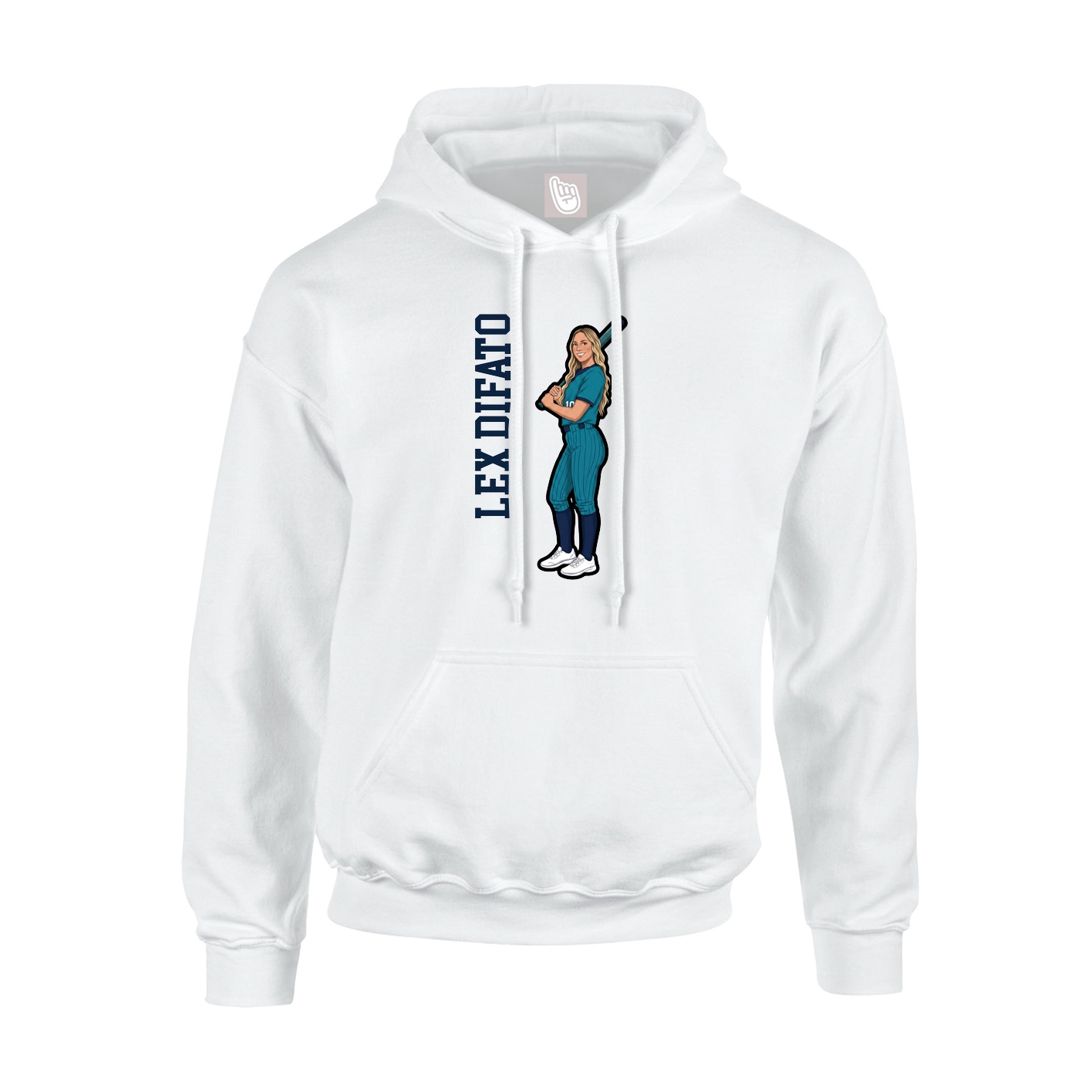 Hoodie — Name Vertical in White