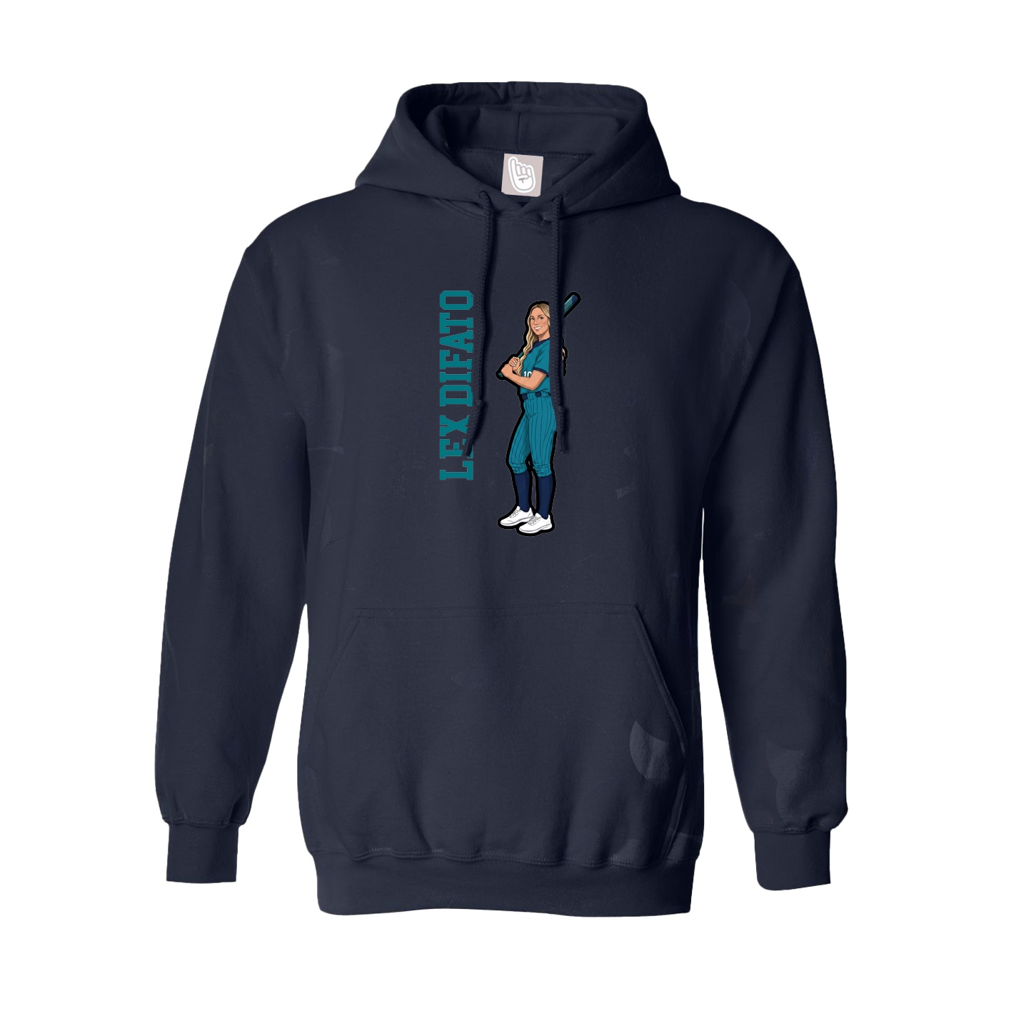 Youth Hoodie — Name Vertical in Navy