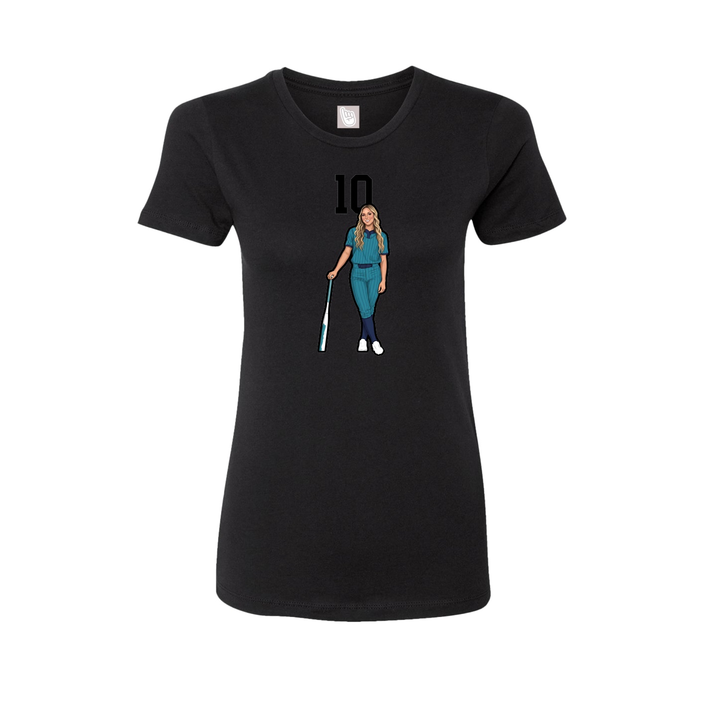 Womens Tee — Number Top in Black