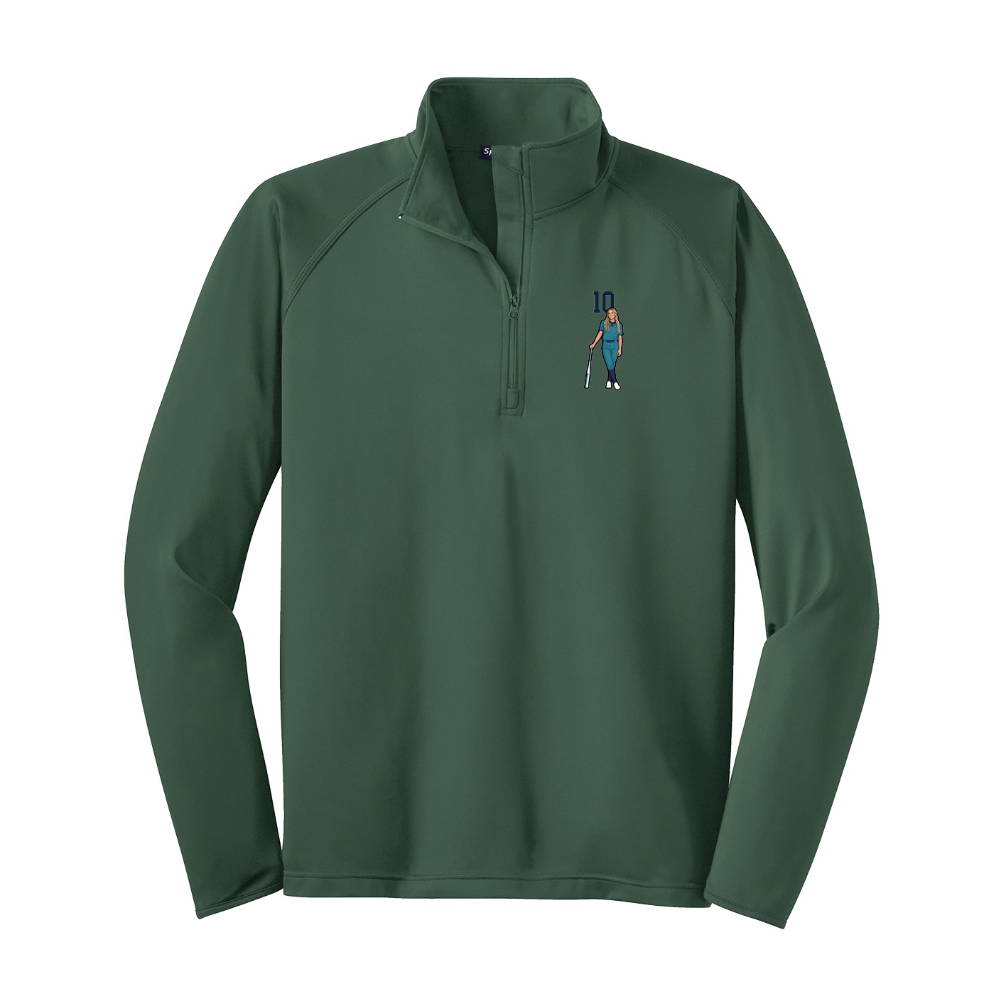 Q-Zip Pullover — Number Top in Green