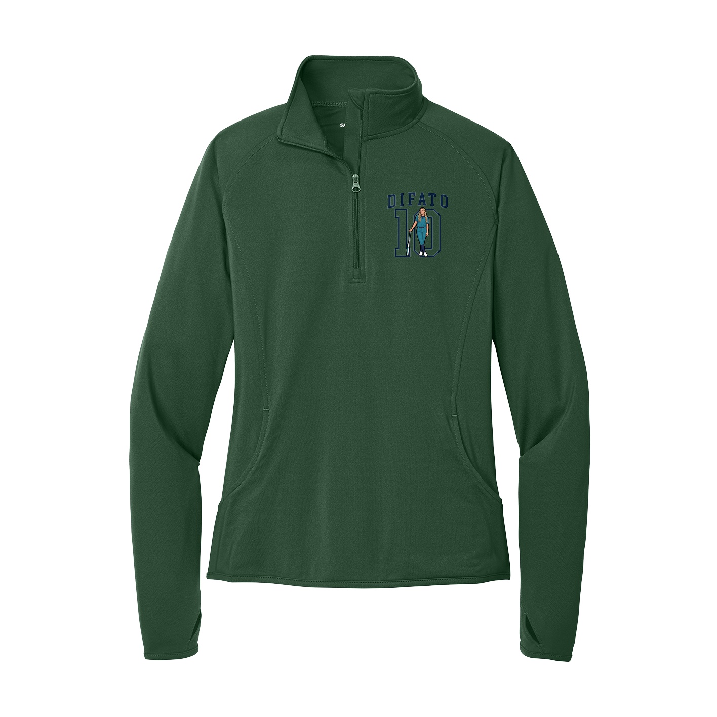 Women's Q-Zip Pullover — Shirsey in Green