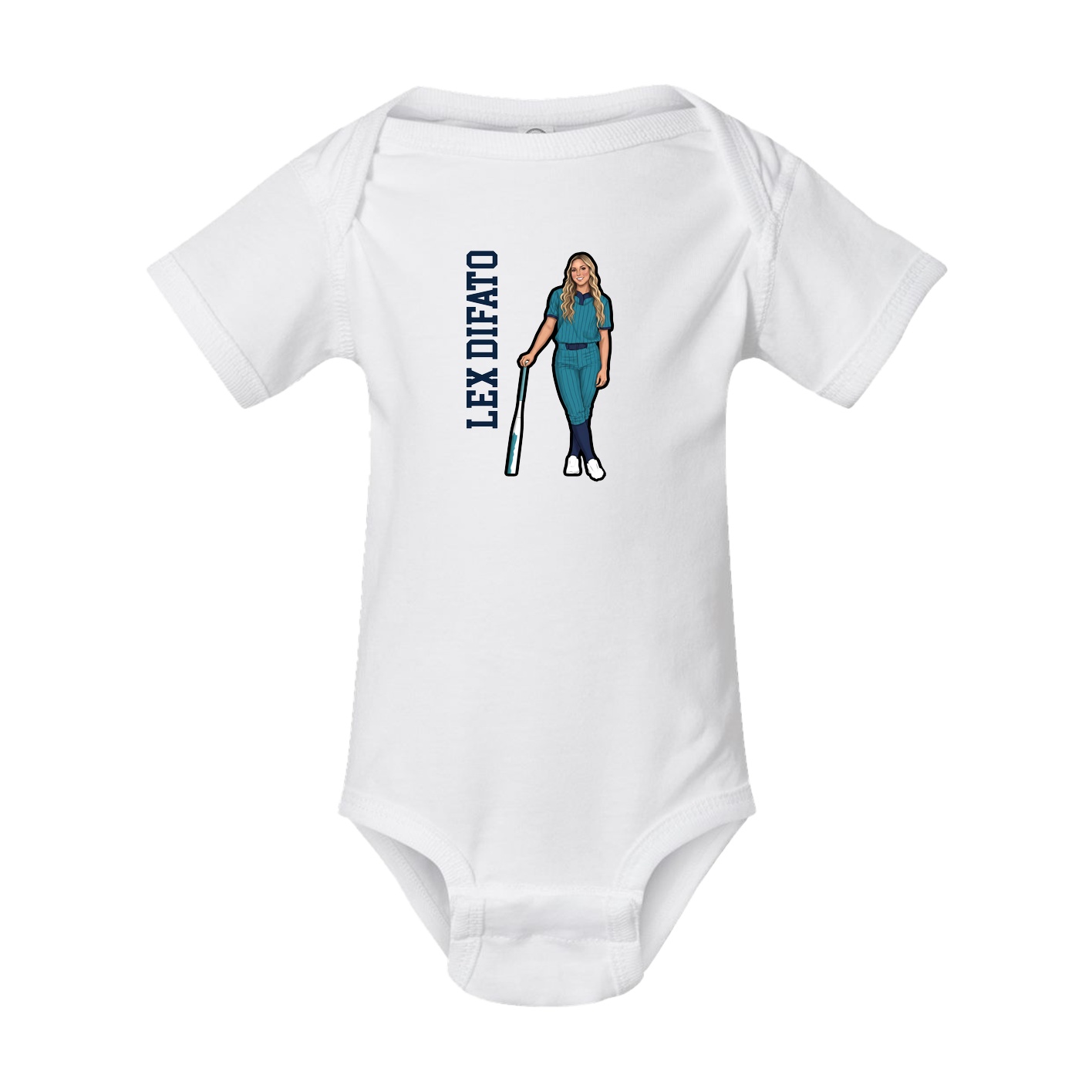 Baby Onesie — Name Vertical in White